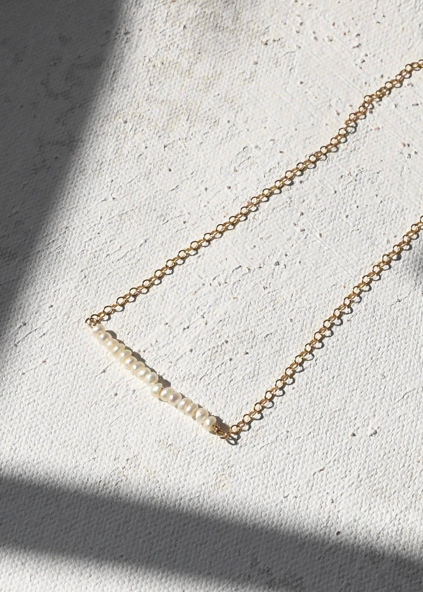 Dainty Pearl Bar Necklace