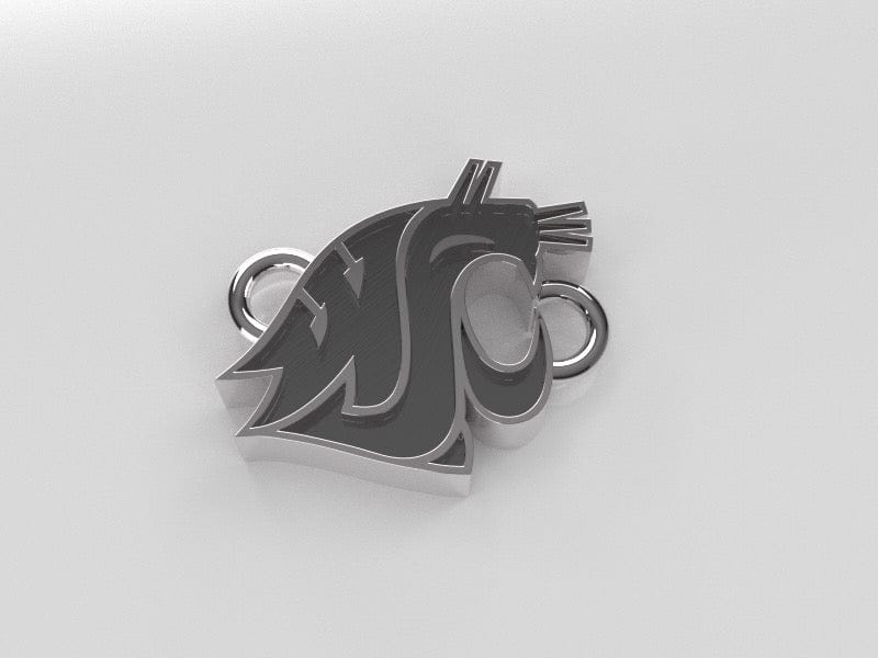 WSU Charm Pendant Necklace Vintage Gray