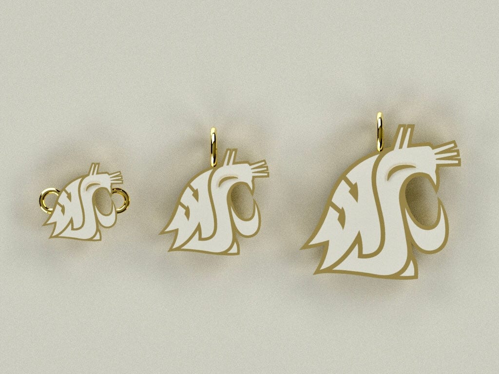 WSU Charm Pendant Necklace Palouse Gold