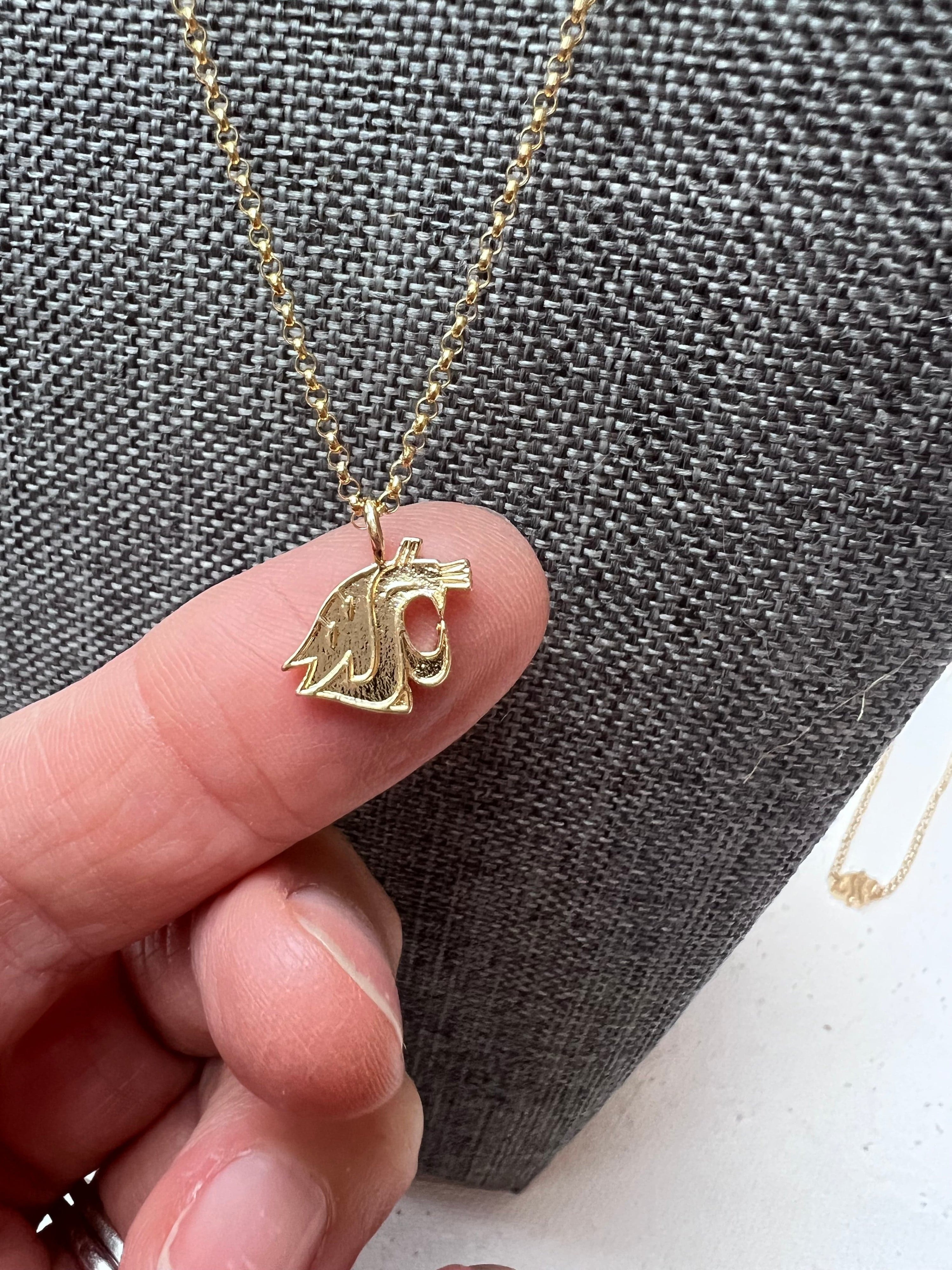 WSU Pendant Necklace College Hill Gold