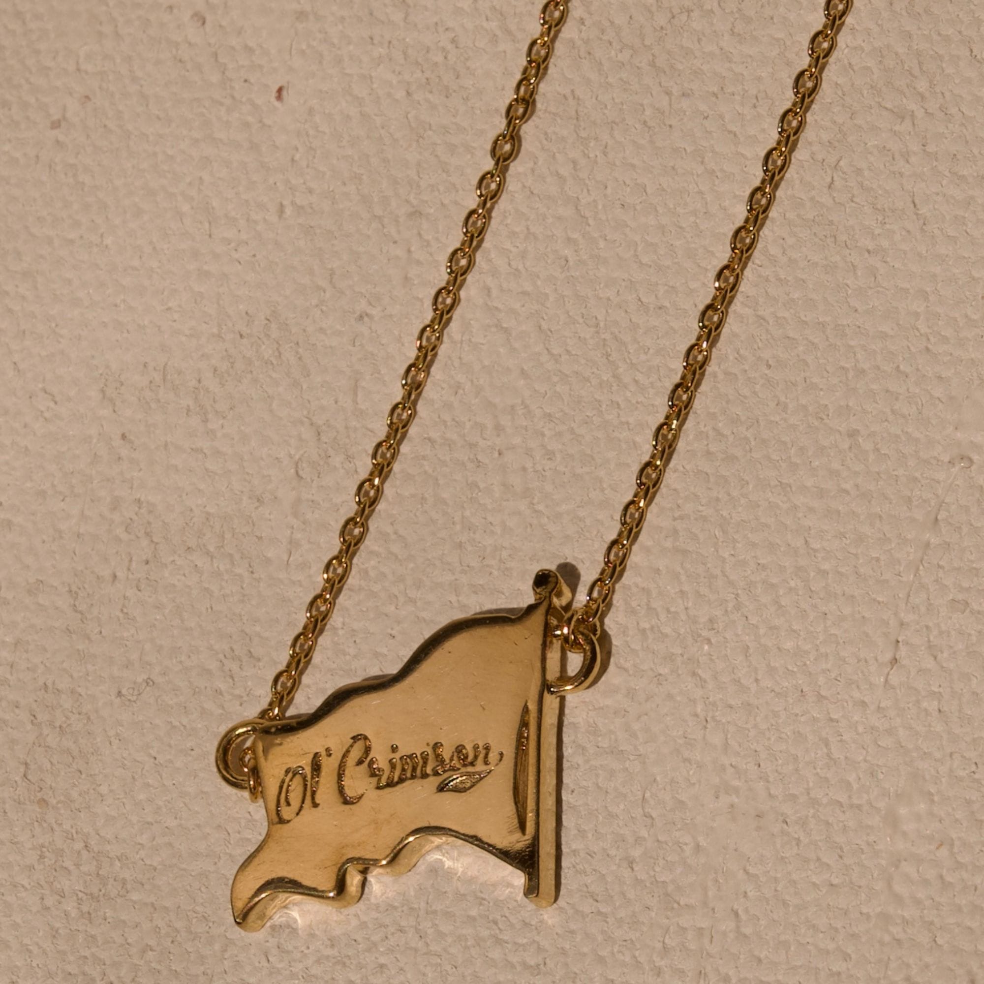 Ol' Crimson Flag Gold Necklace