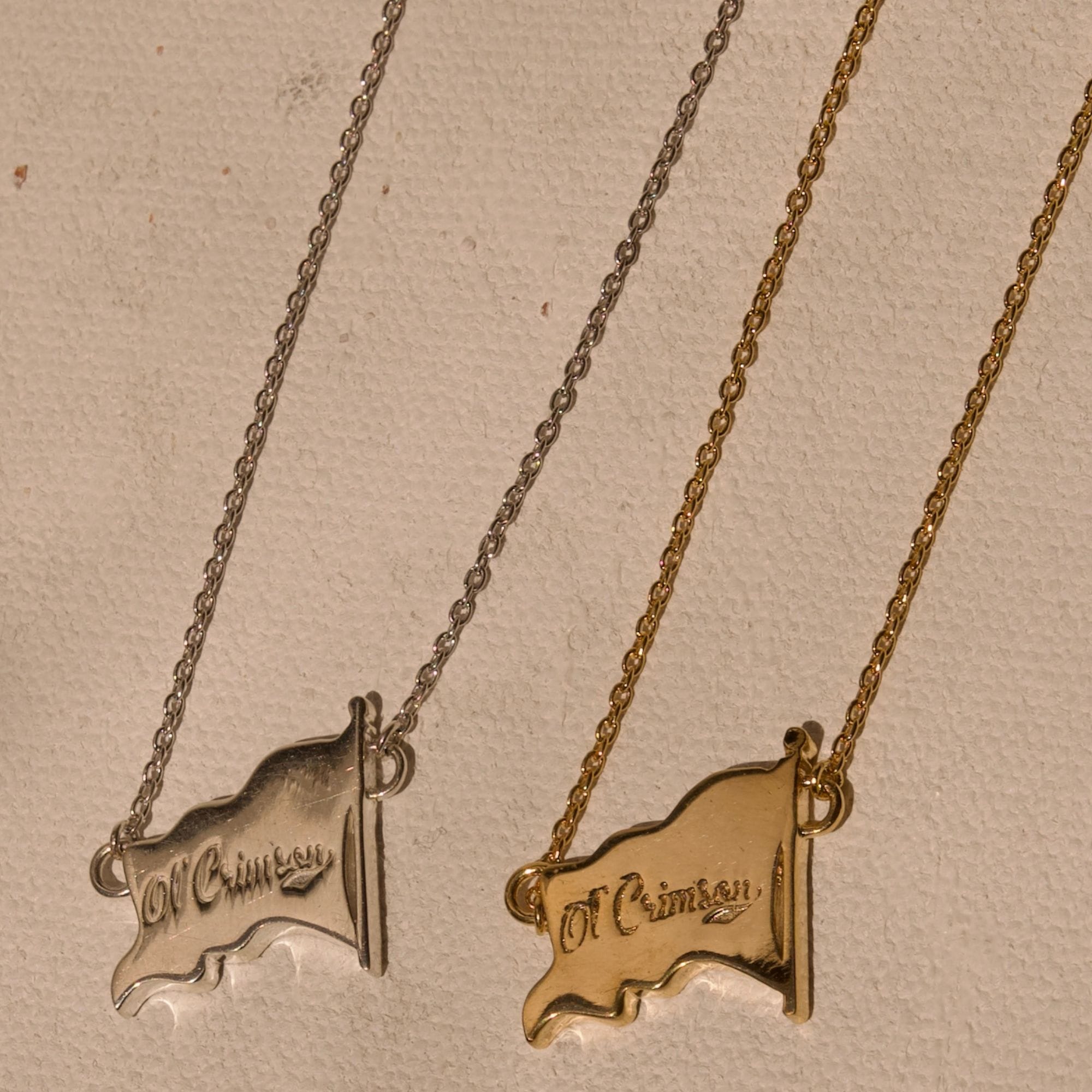 Ol' Crimson Flag Gold Necklace