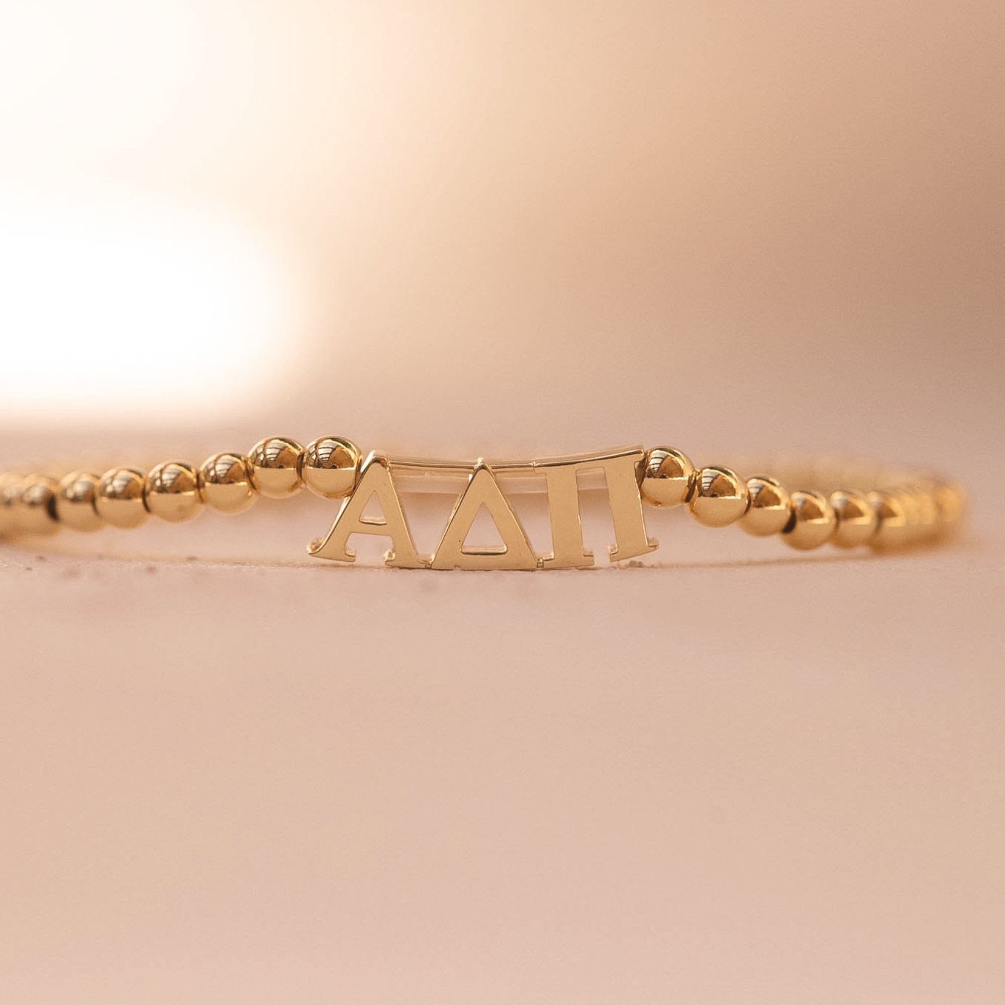 Alpha Delta Pi Gold Beaded Bracelet