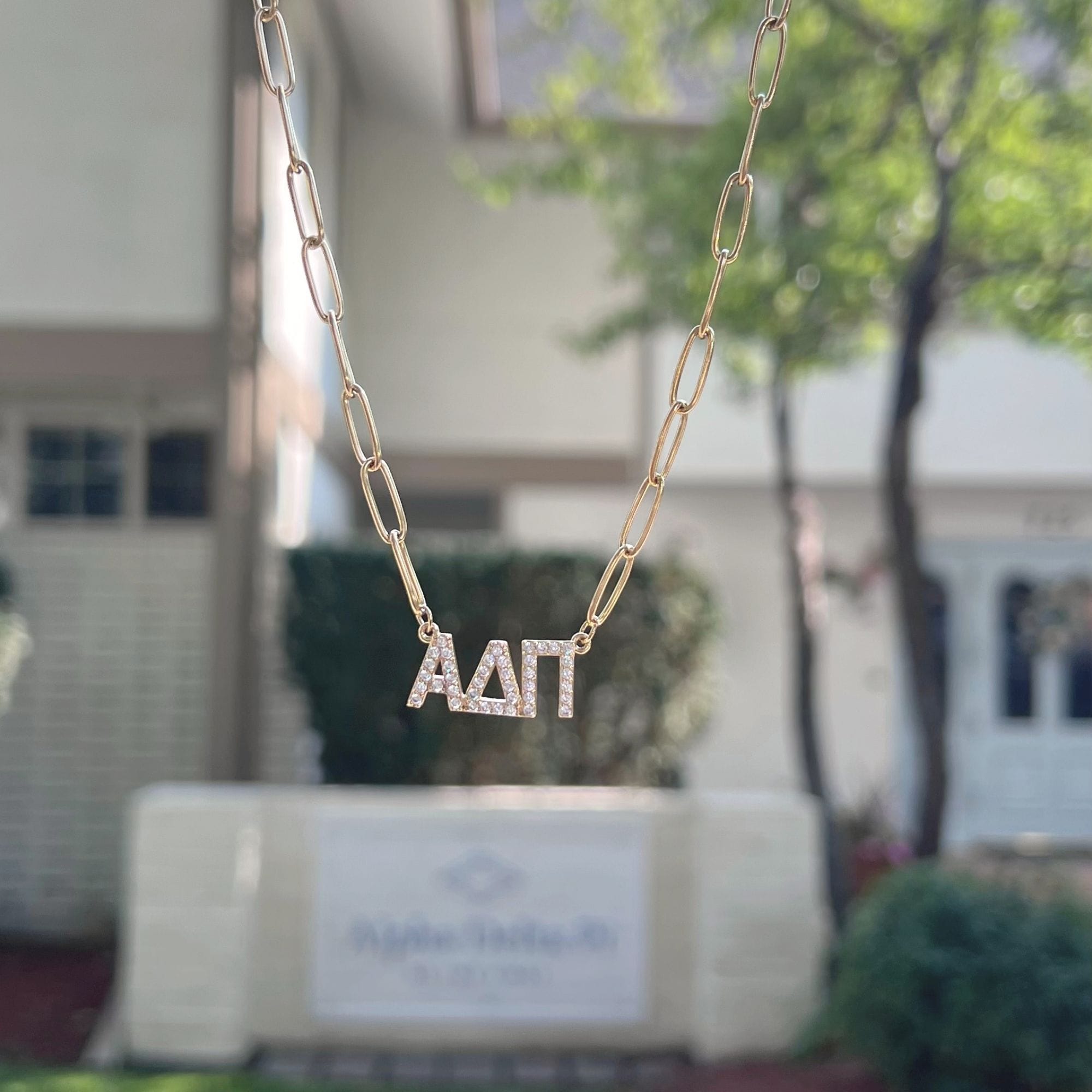 Rhinestone Alpha Delta Pi Necklace