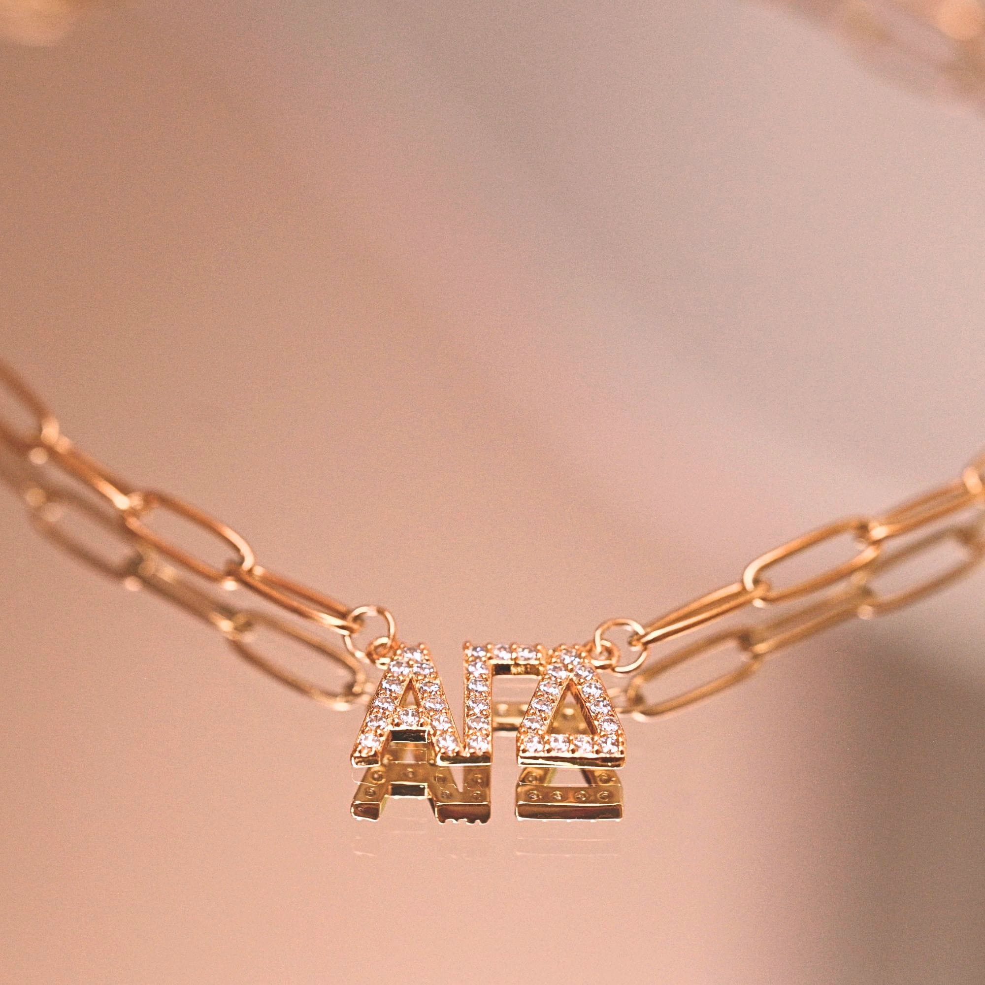 Rhinestone Alpha Gamma Delta Necklace