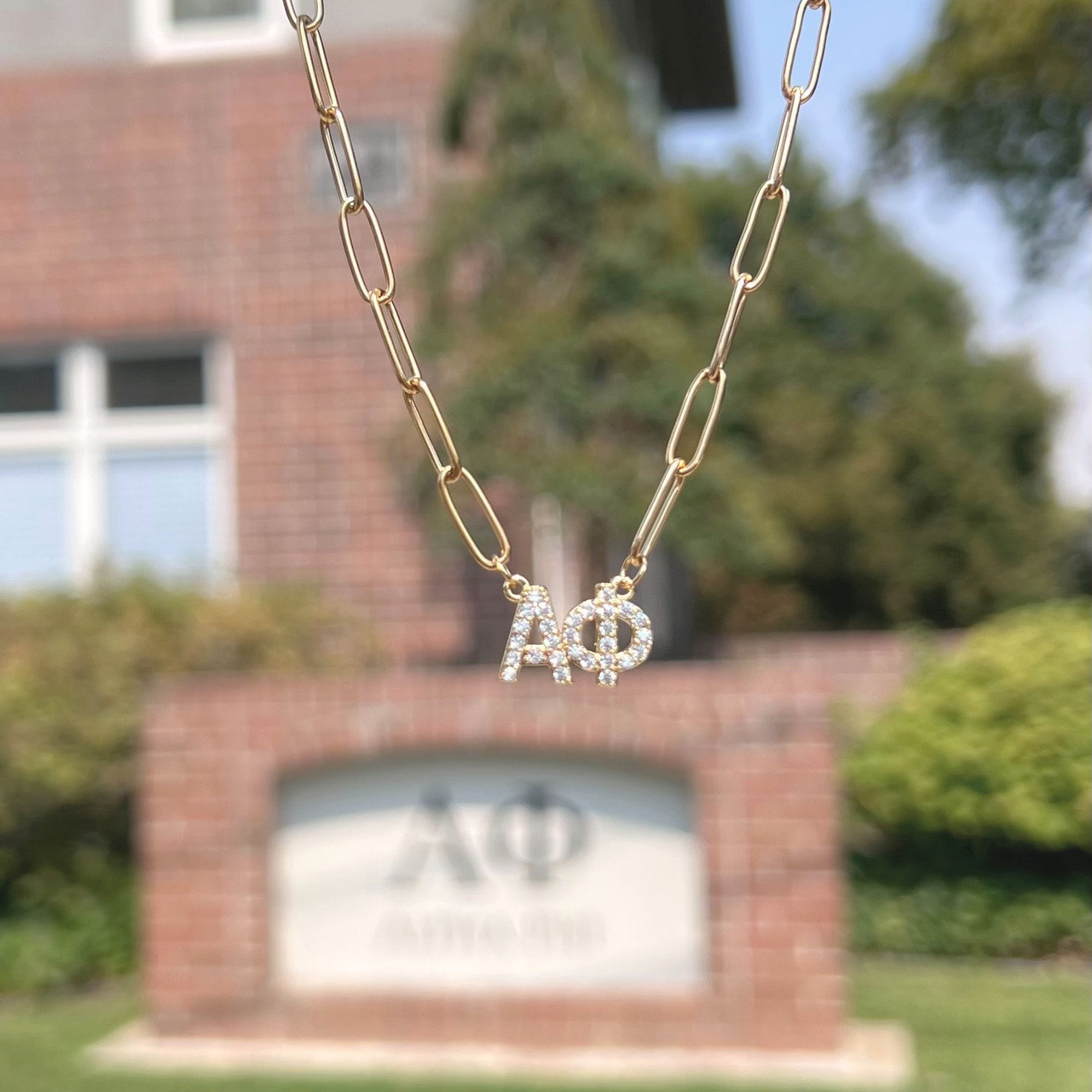 Rhinestone Alpha Phi Necklace