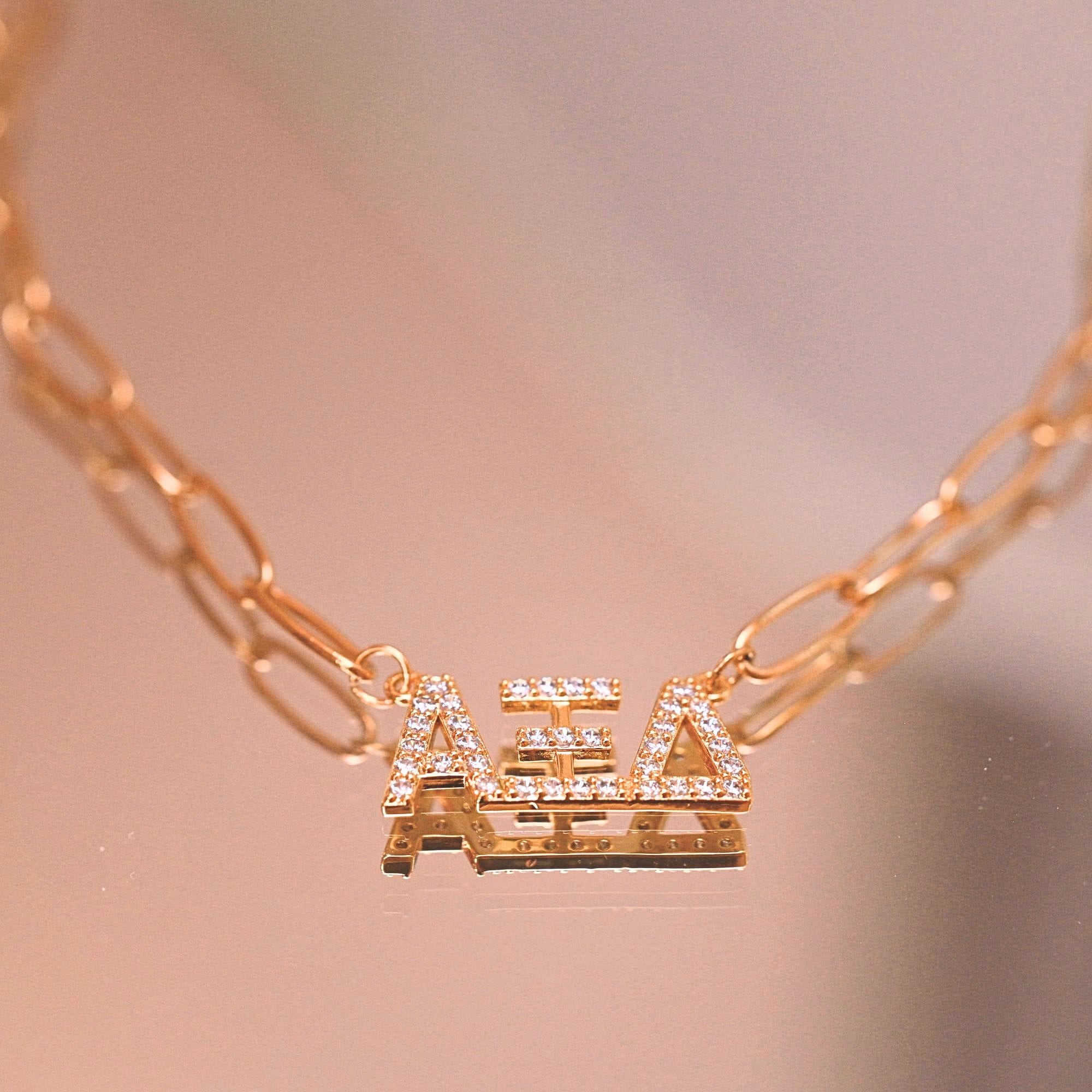 Rhinestone Alpha Xi Delta Necklace