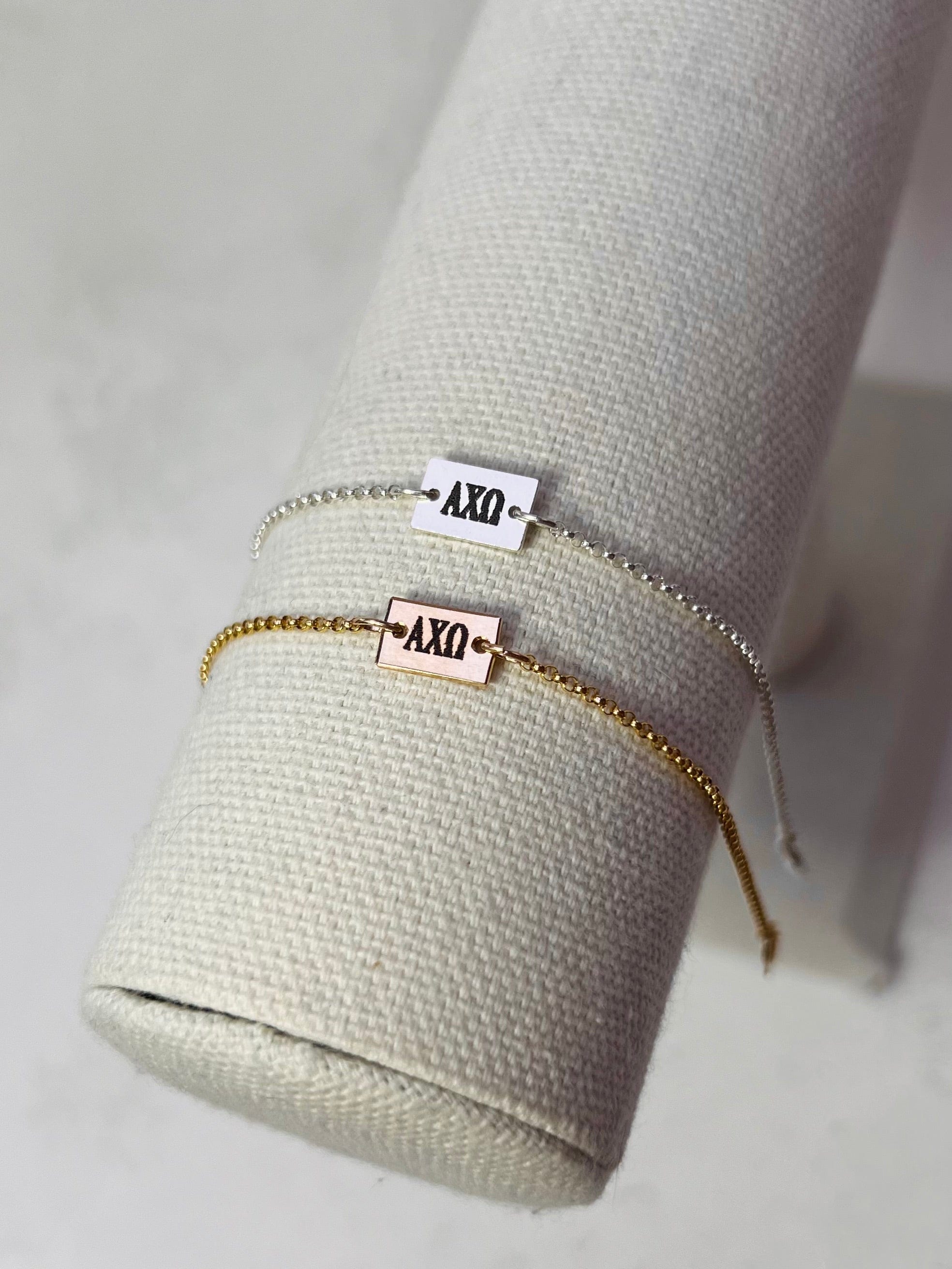 Alpha Chi Omega Engraved Charm Bracelet