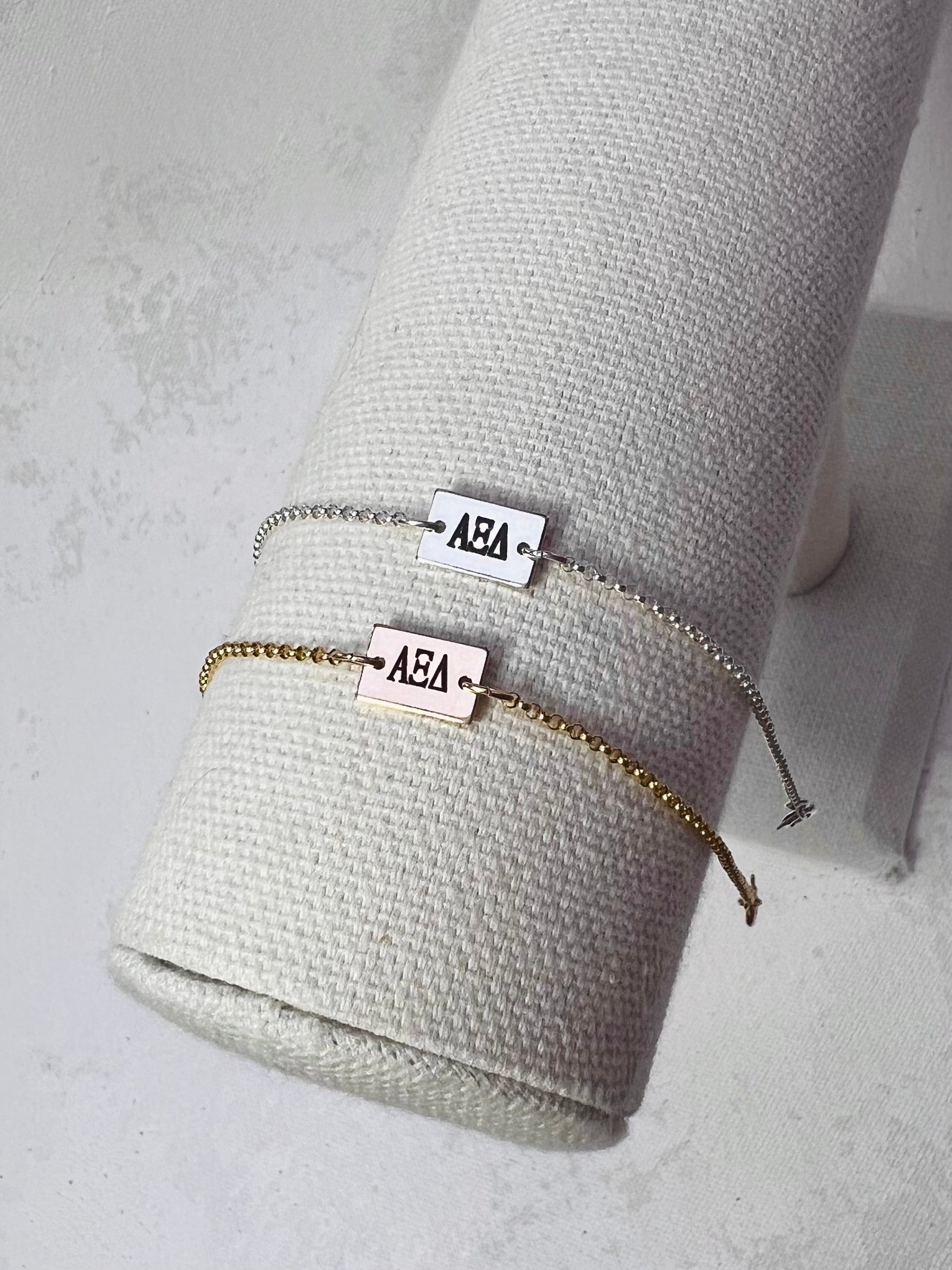 Alpha Xi Delta Engraved Charm Bracelet