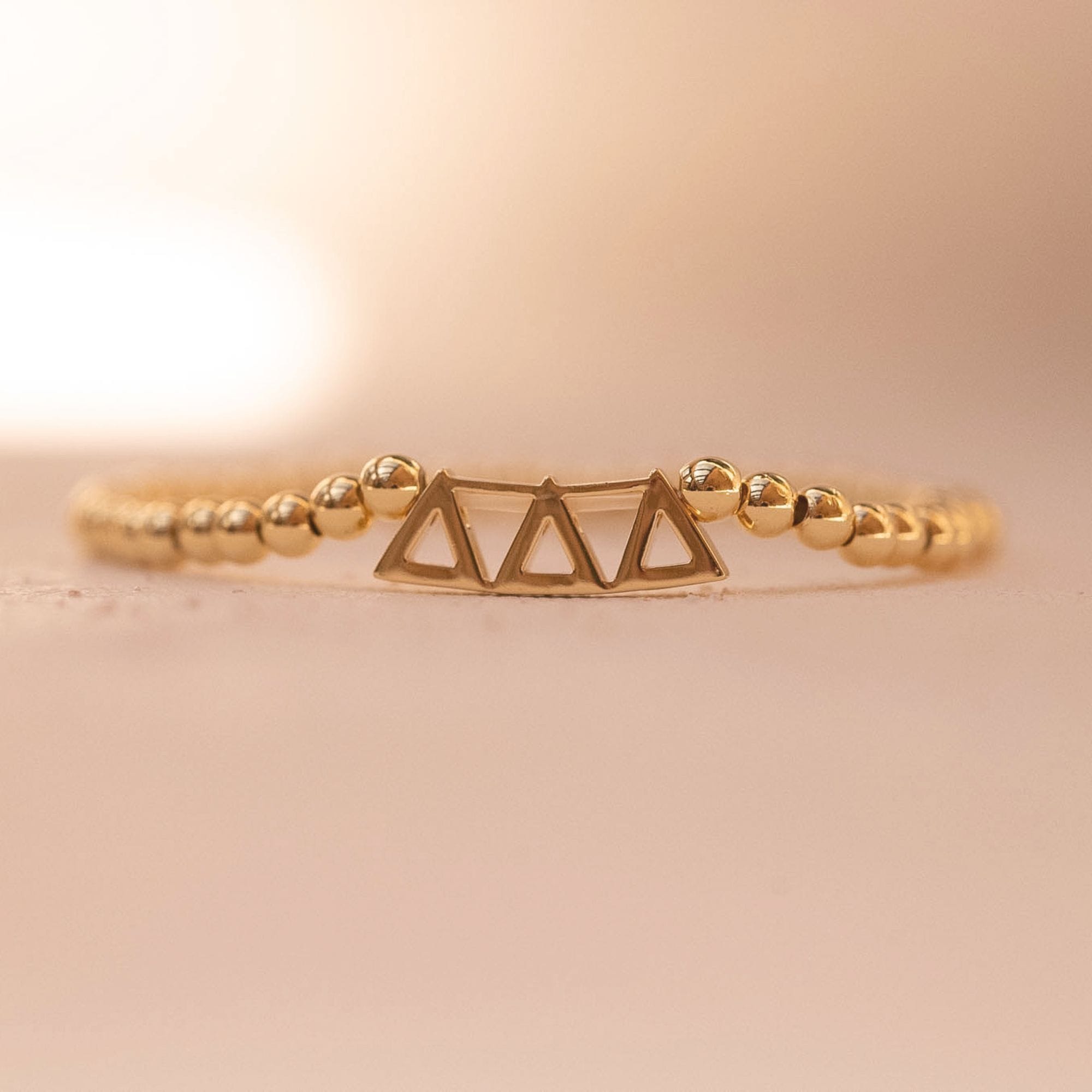 Delta Delta Delta Gold Beaded Bracelet