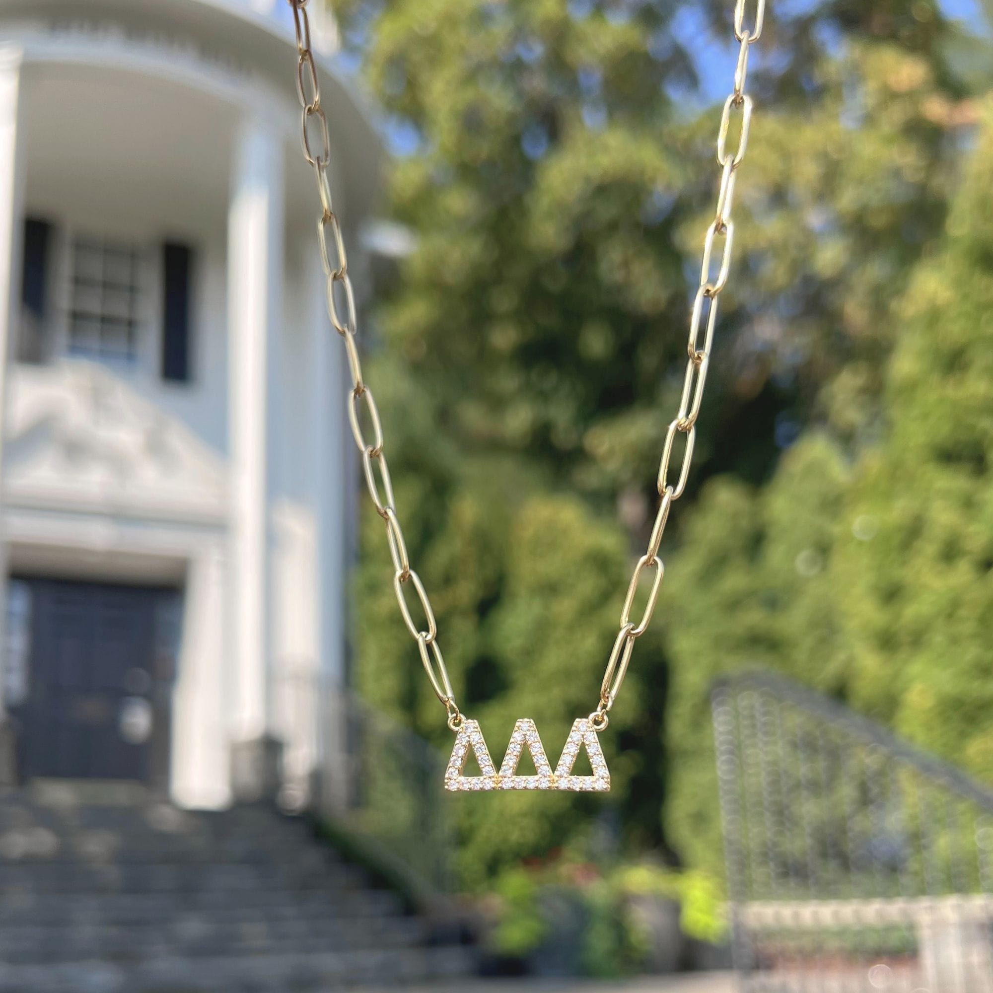 Rhinestone Delta Delta Delta Necklace