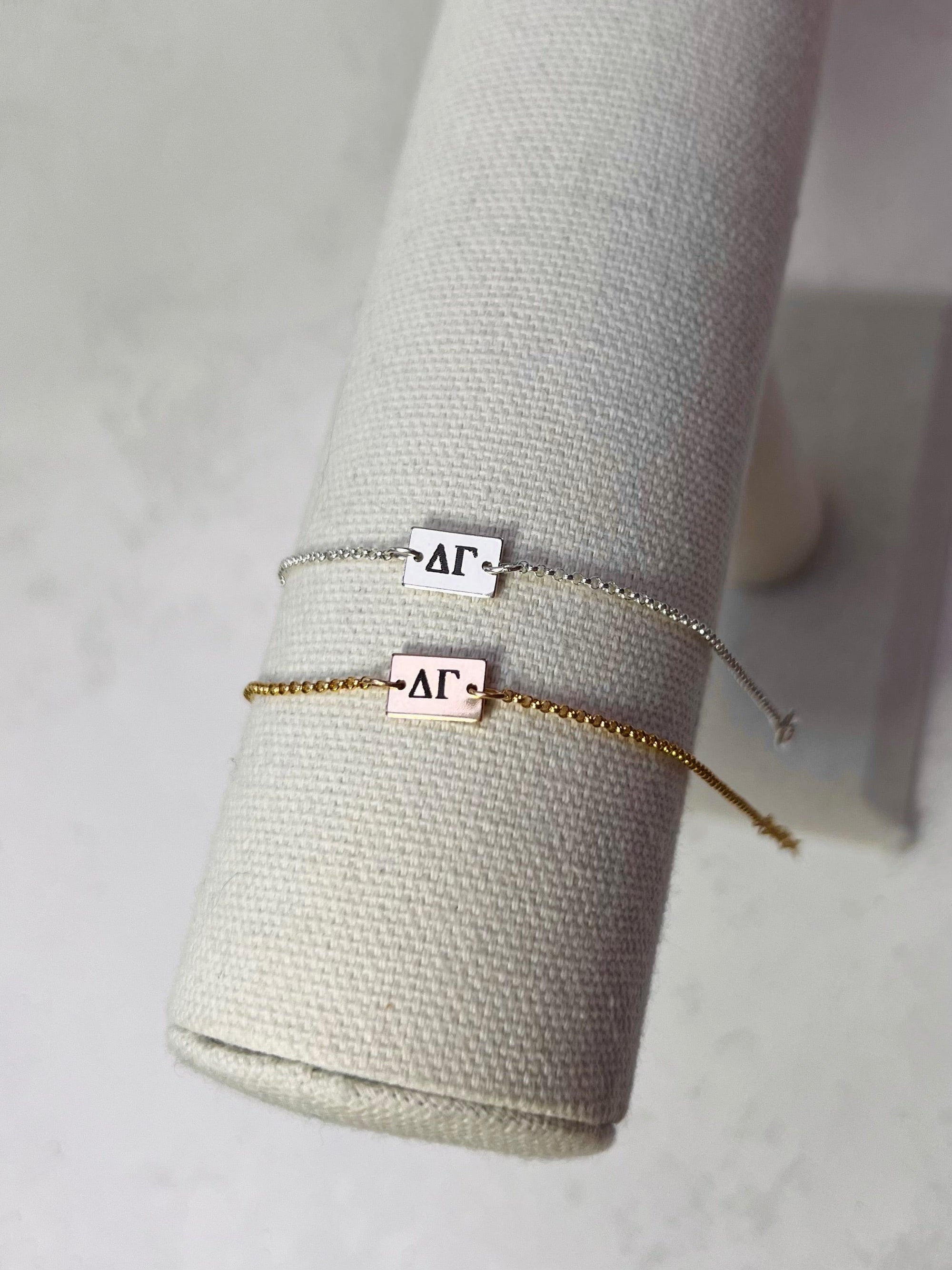 Delta Gamma Engraved Charm Bracelet