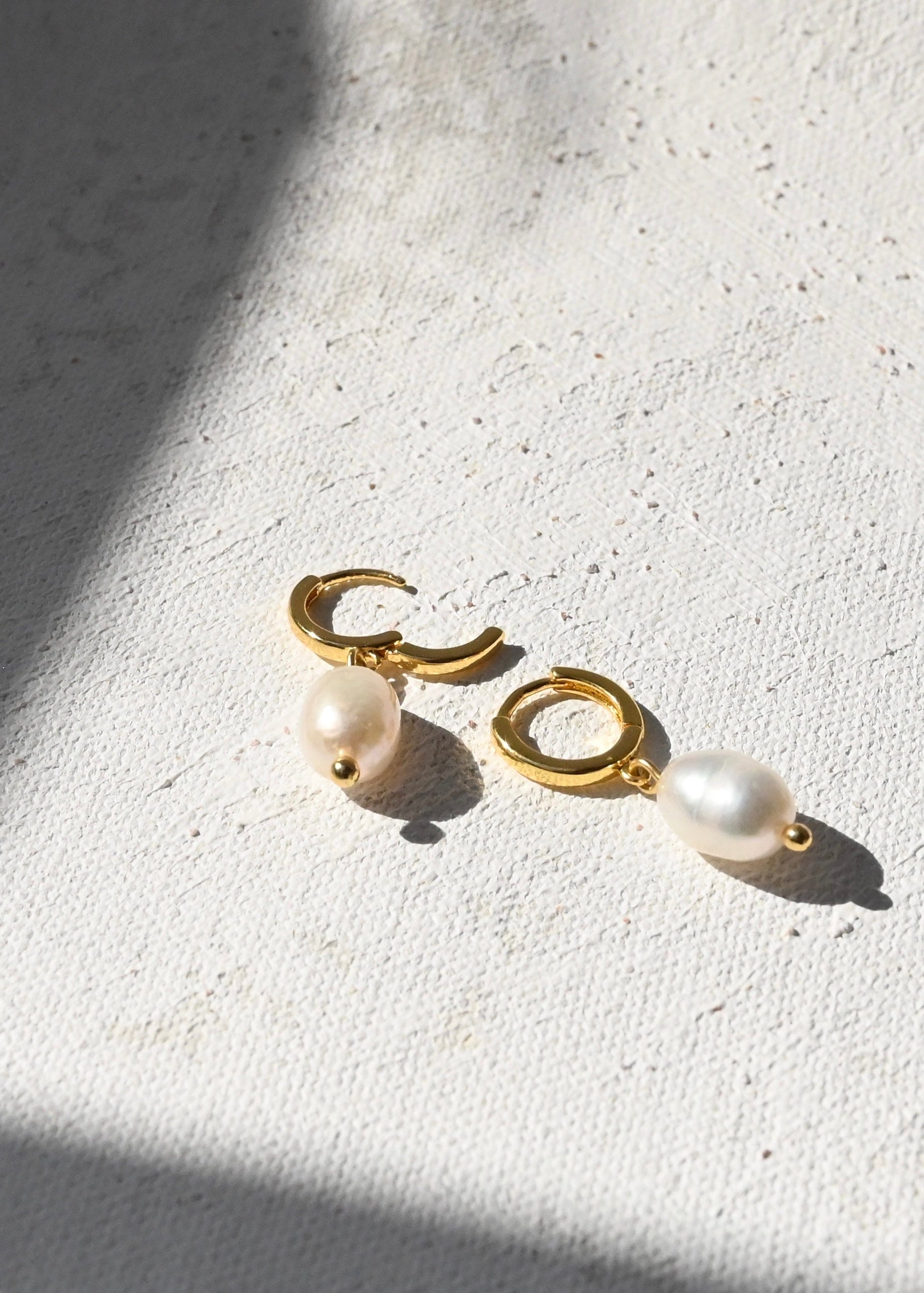 Small Pearl Huggie Earrings