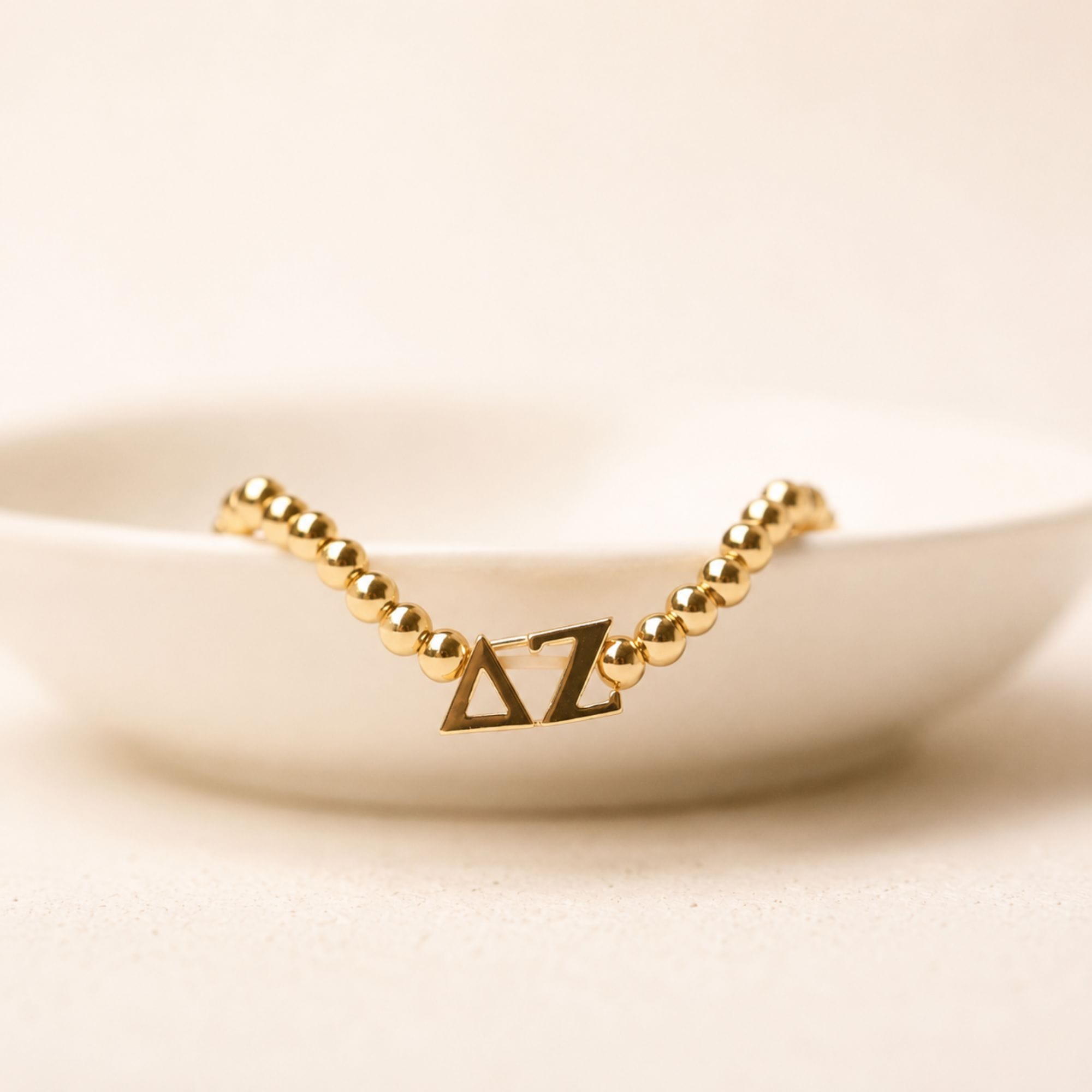 Delta Zeta Gold Beaded Bracelet