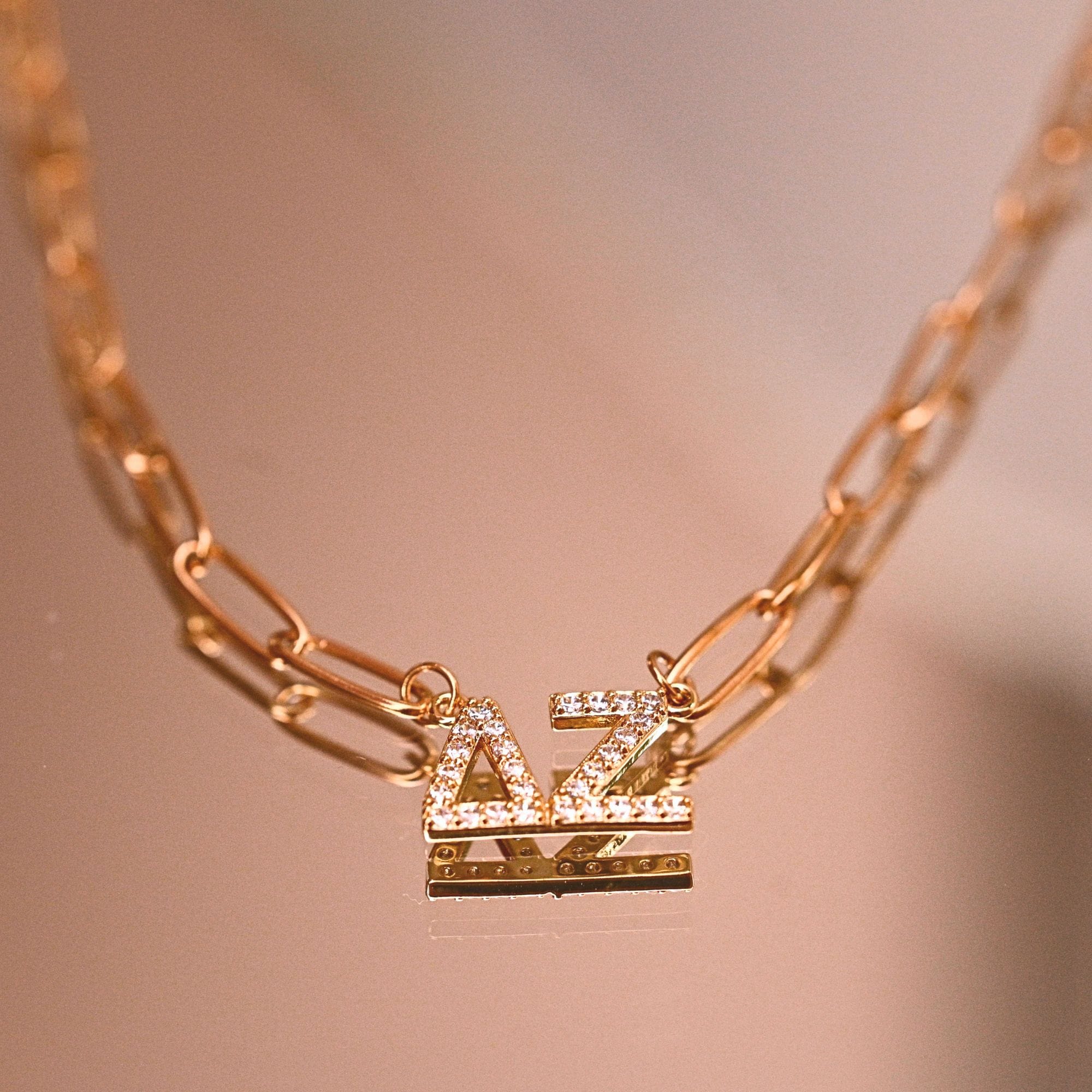 Rhinestone Delta Zeta Necklace