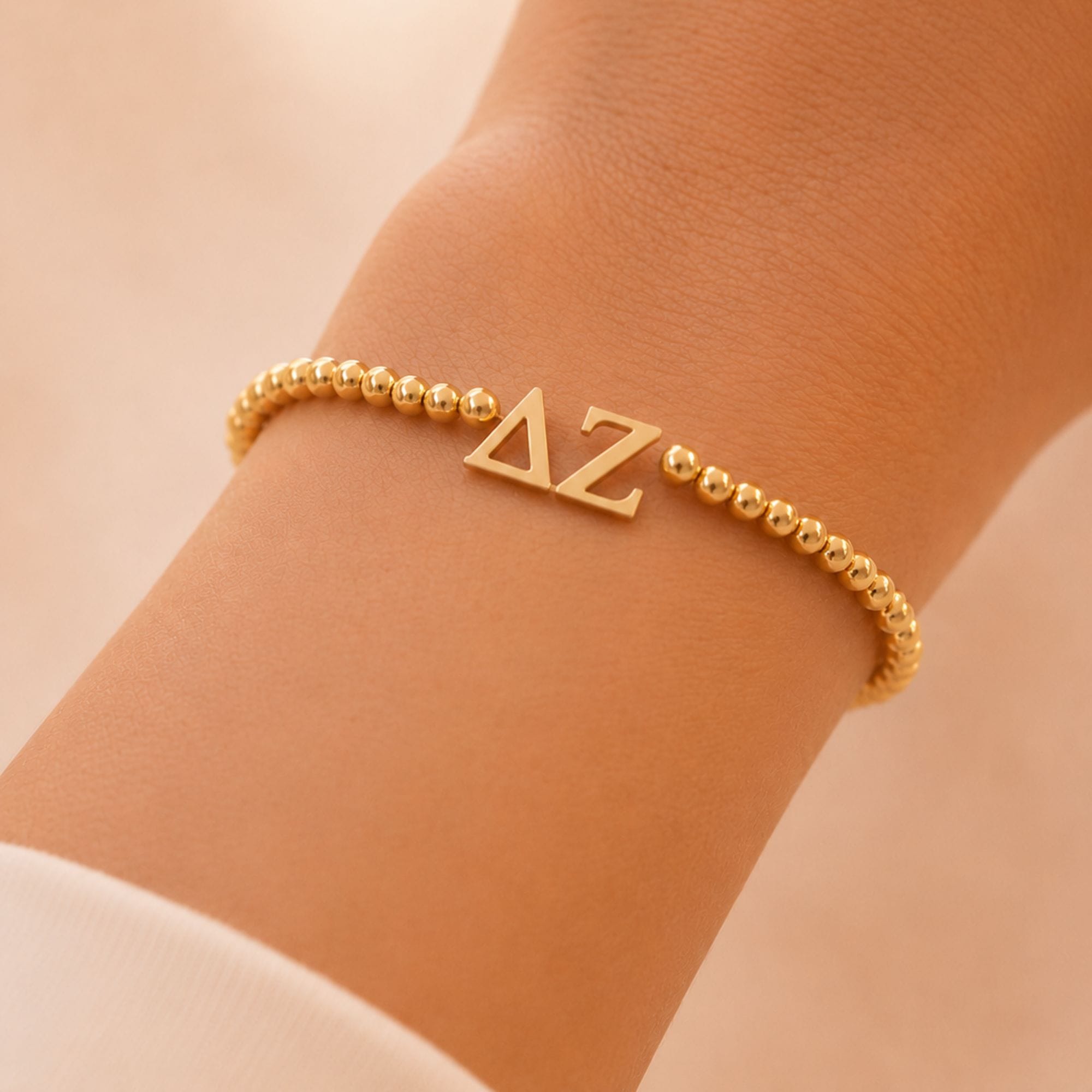 Delta Zeta Gold Beaded Bracelet