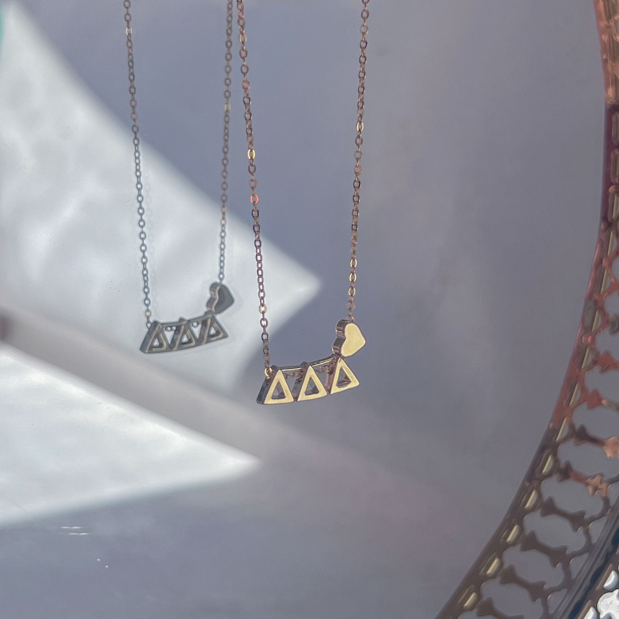 Delta Delta Delta Greek Letter Heart Necklace
