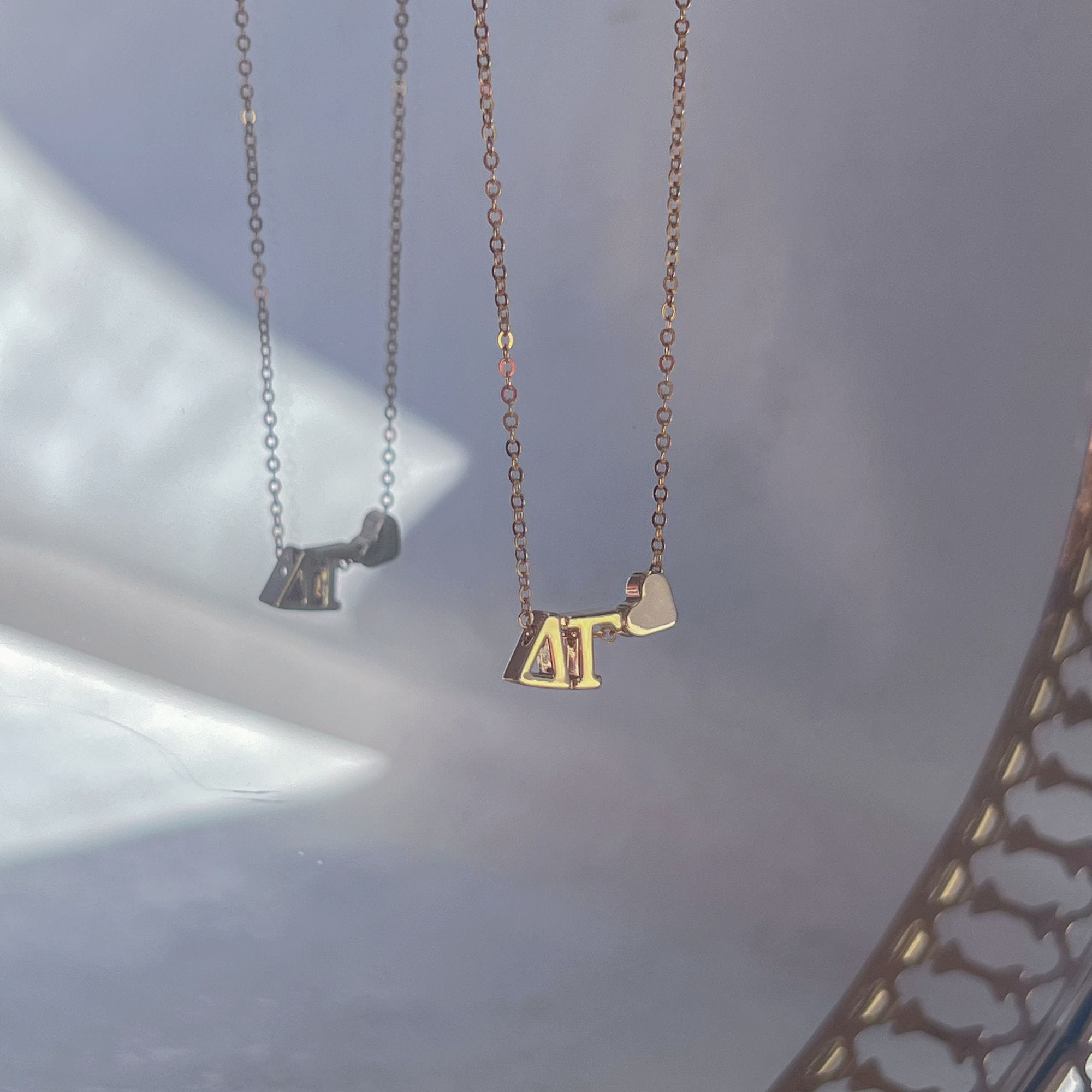 Delta Gamma Greek Letter Heart Necklace