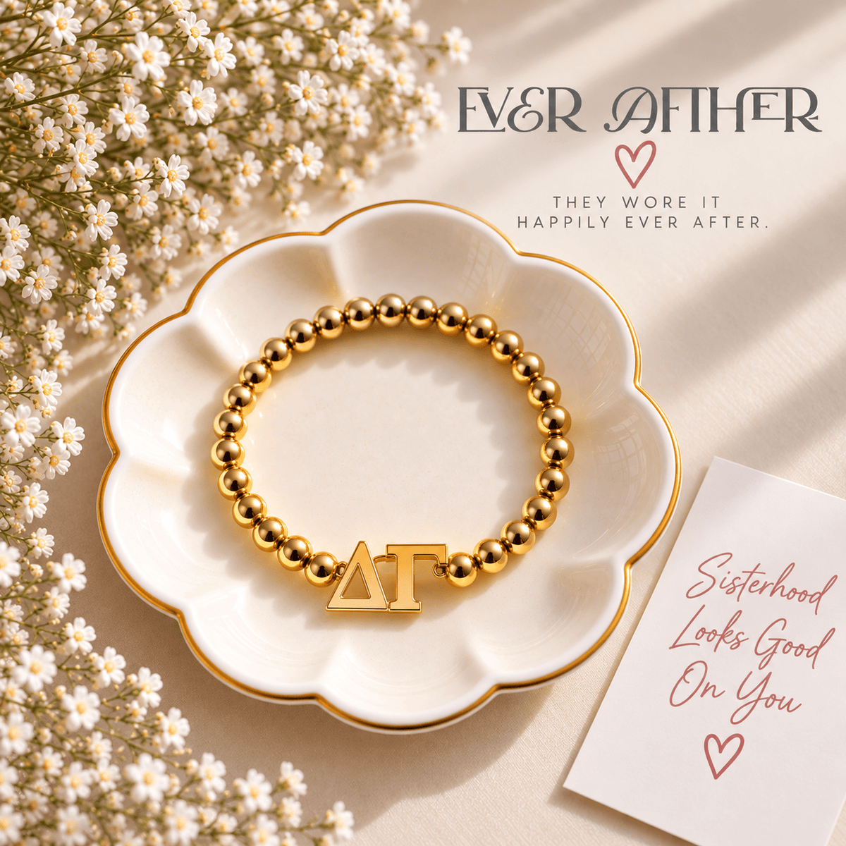 Delta Gamma Gold Beaded Bracelet