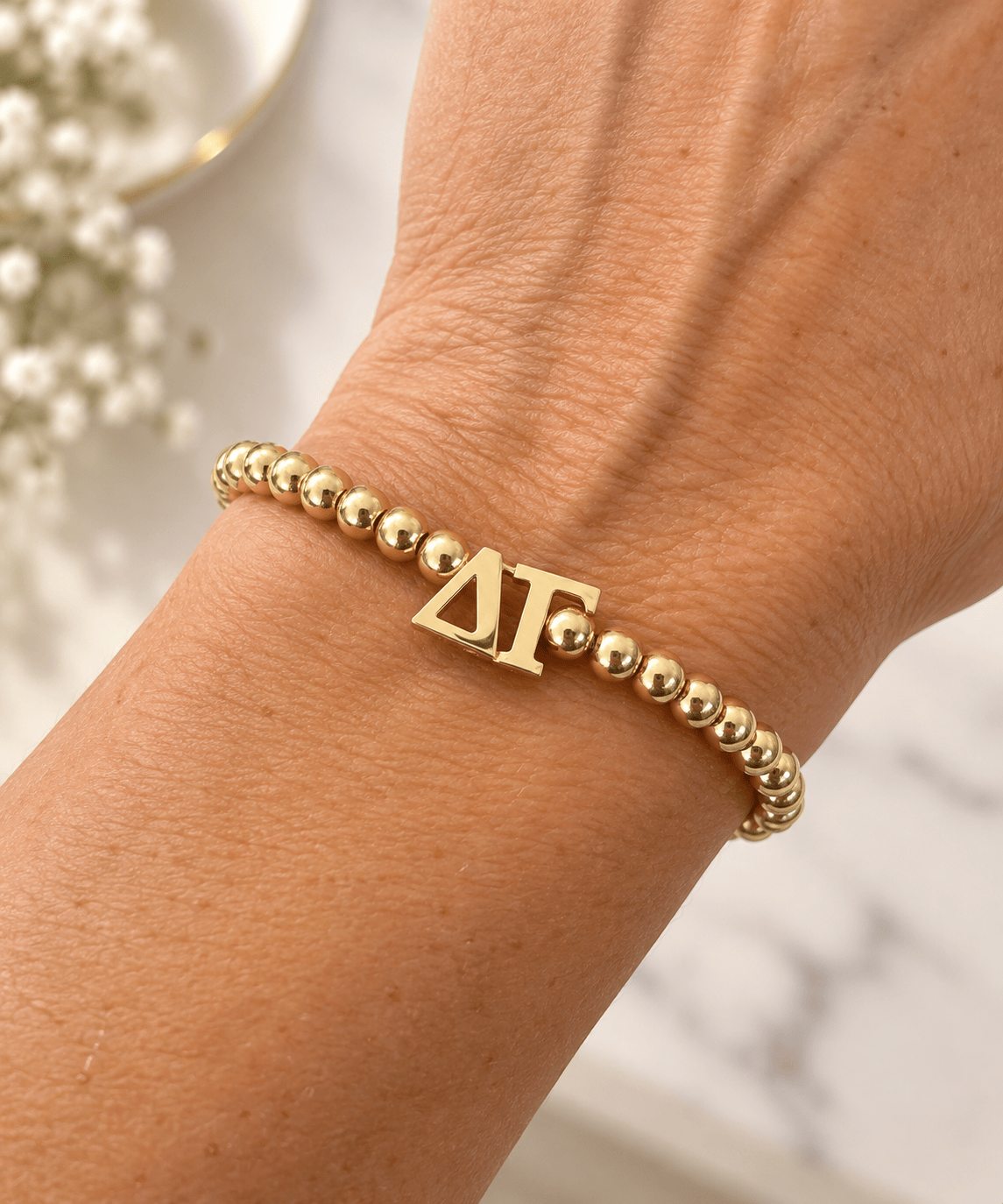 Delta Gamma Gold Beaded Bracelet