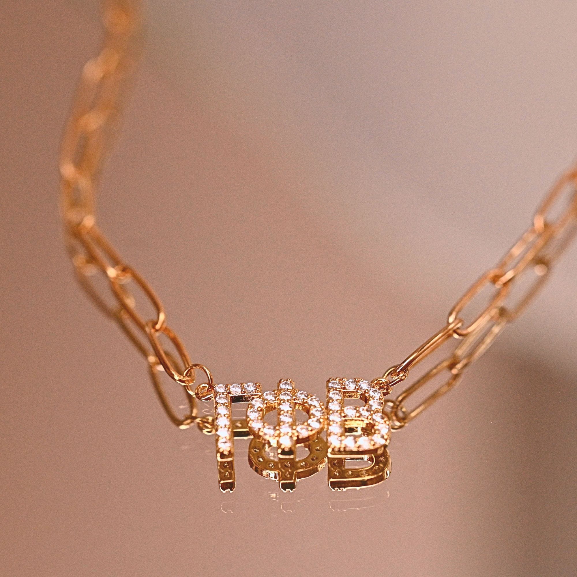Rhinestone Gamma Phi Beta Necklace