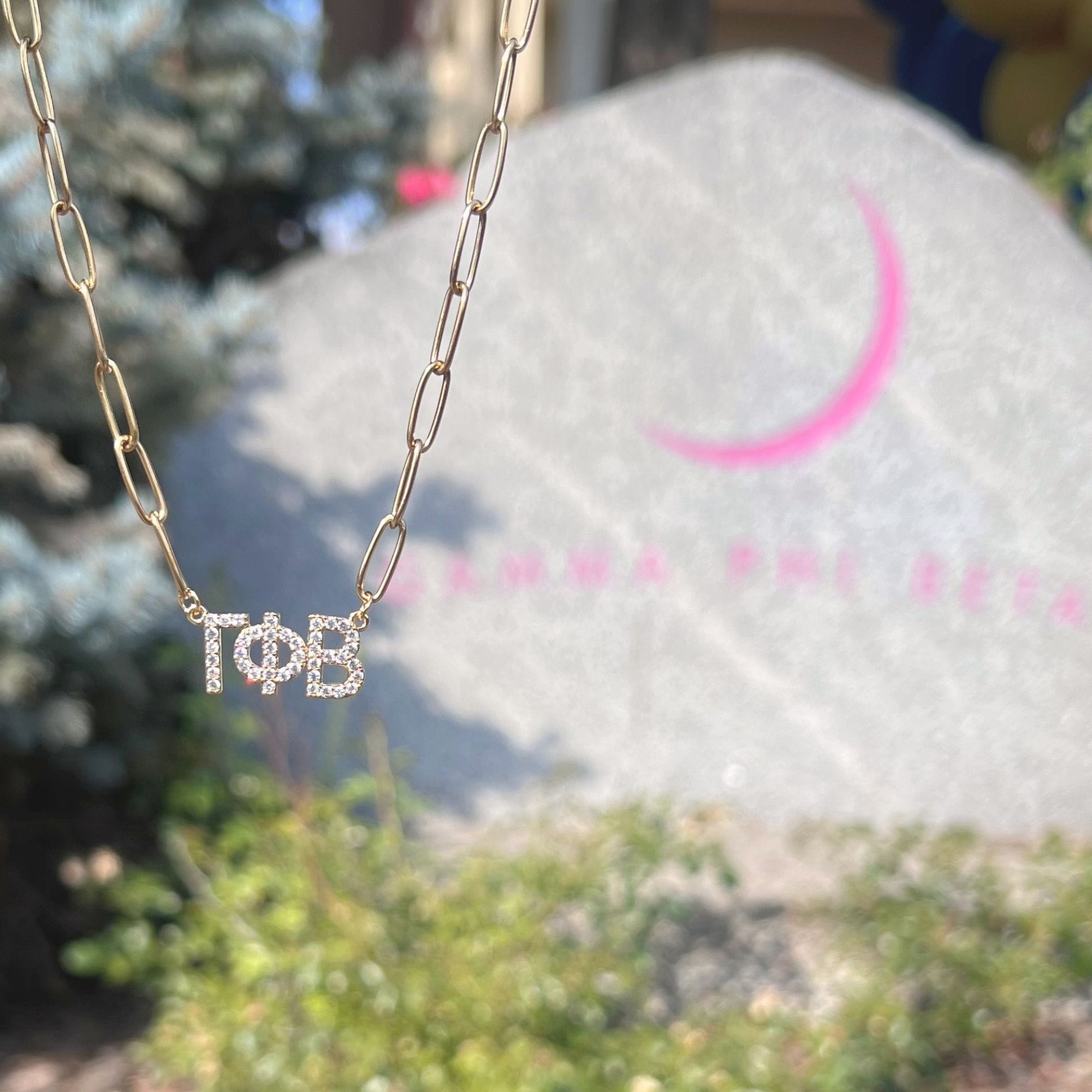 Rhinestone Gamma Phi Beta Necklace