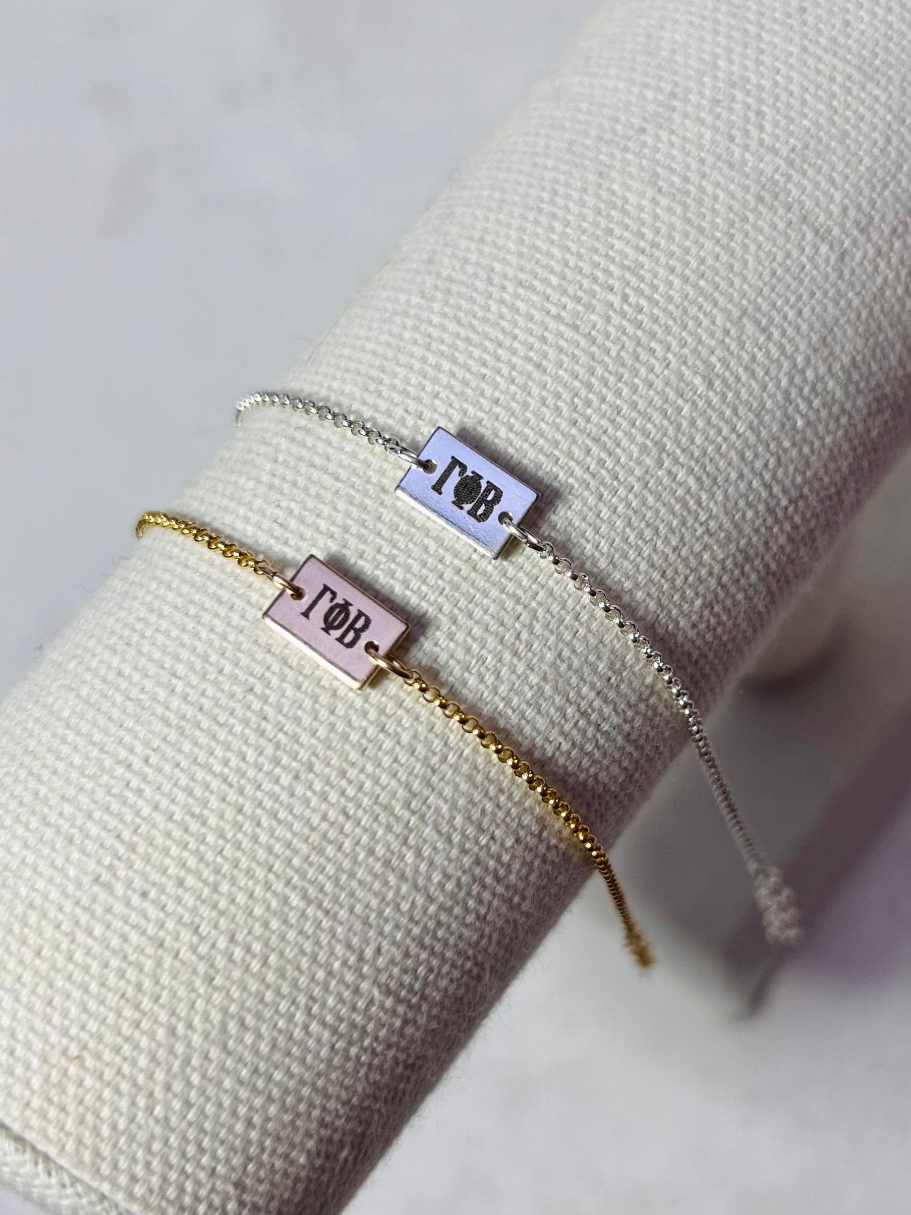 Gamma Phi Beta Engraved Charm Bracelet