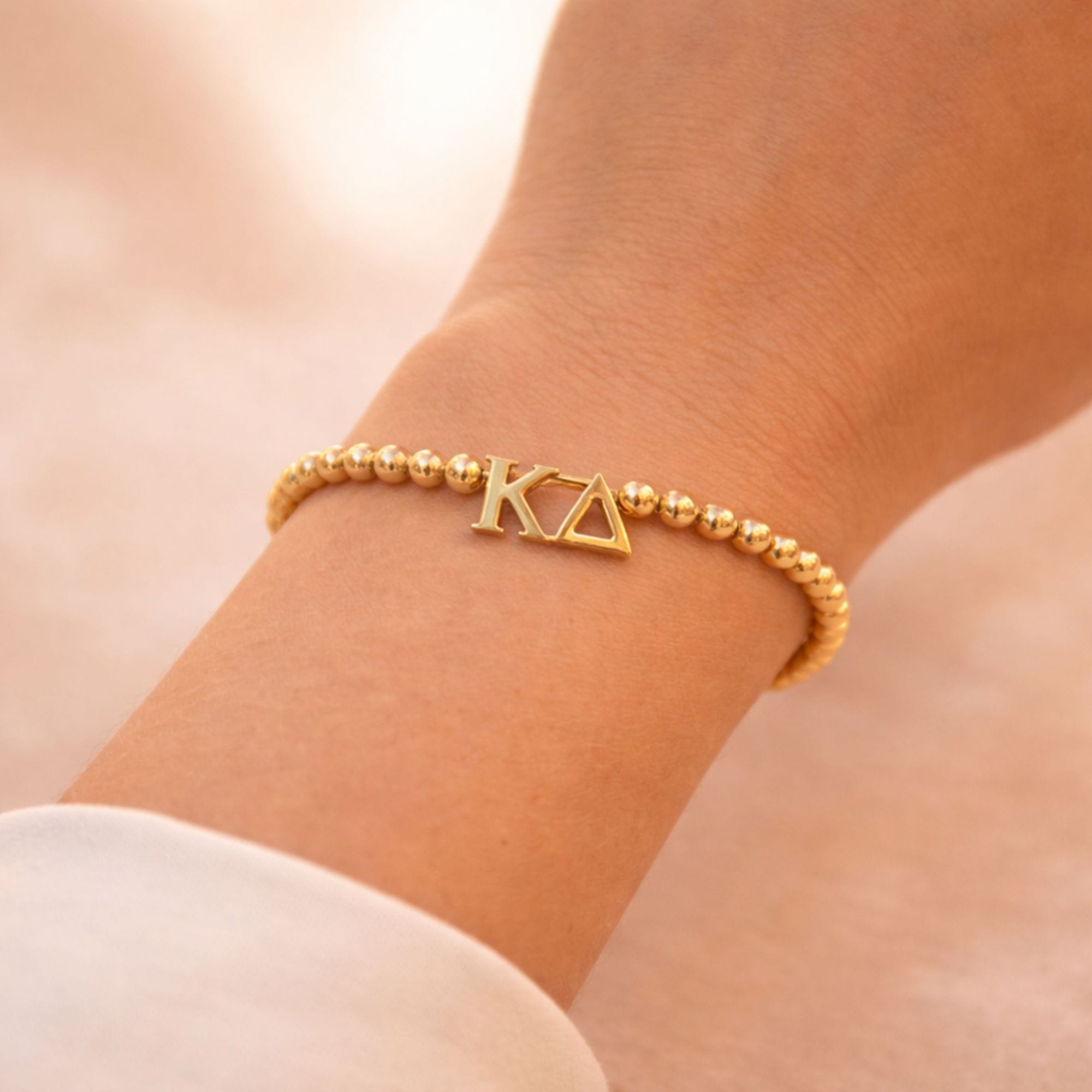 Kappa Delta Gold Beaded Bracelet