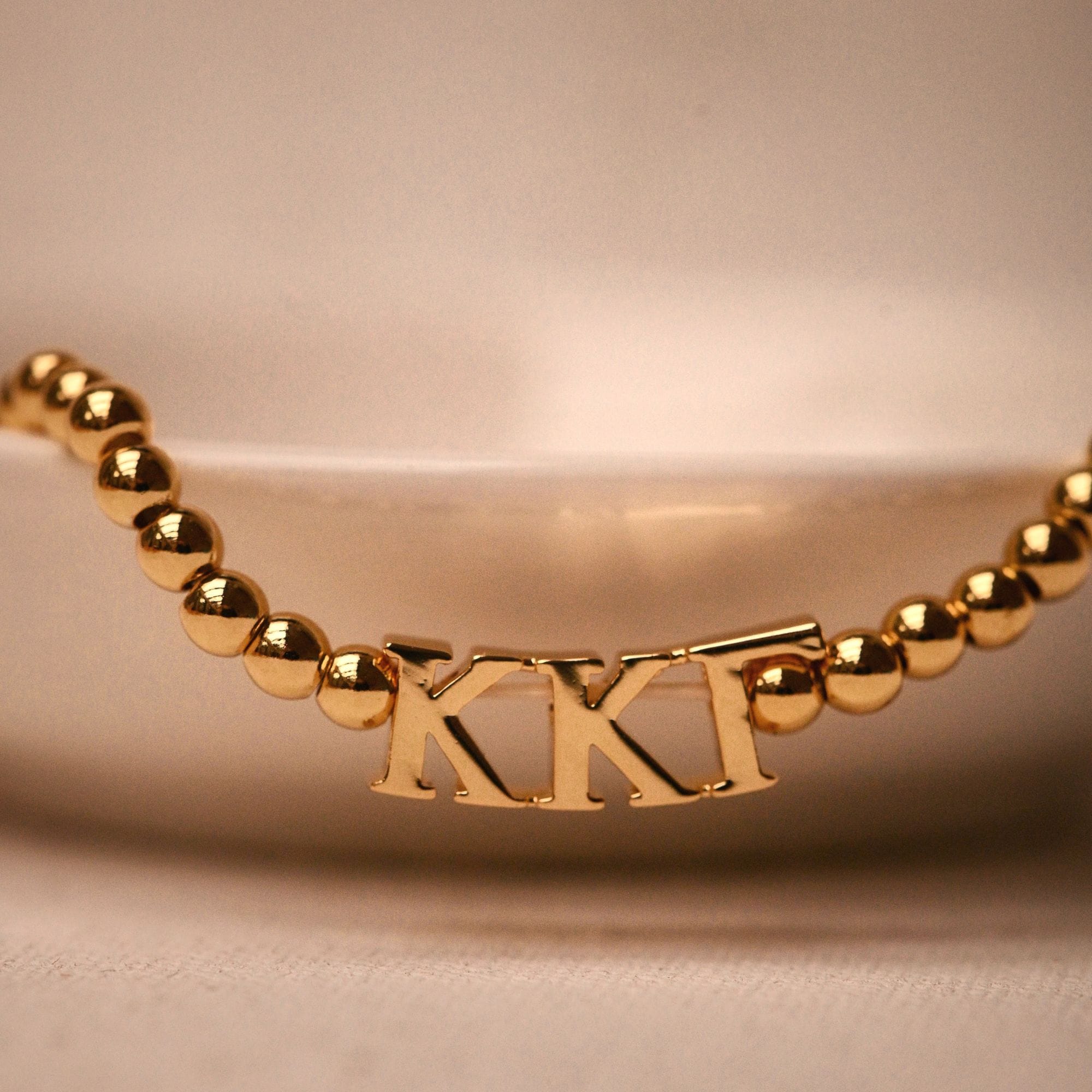Kappa Kappa Gamma Gold Beaded Bracelet