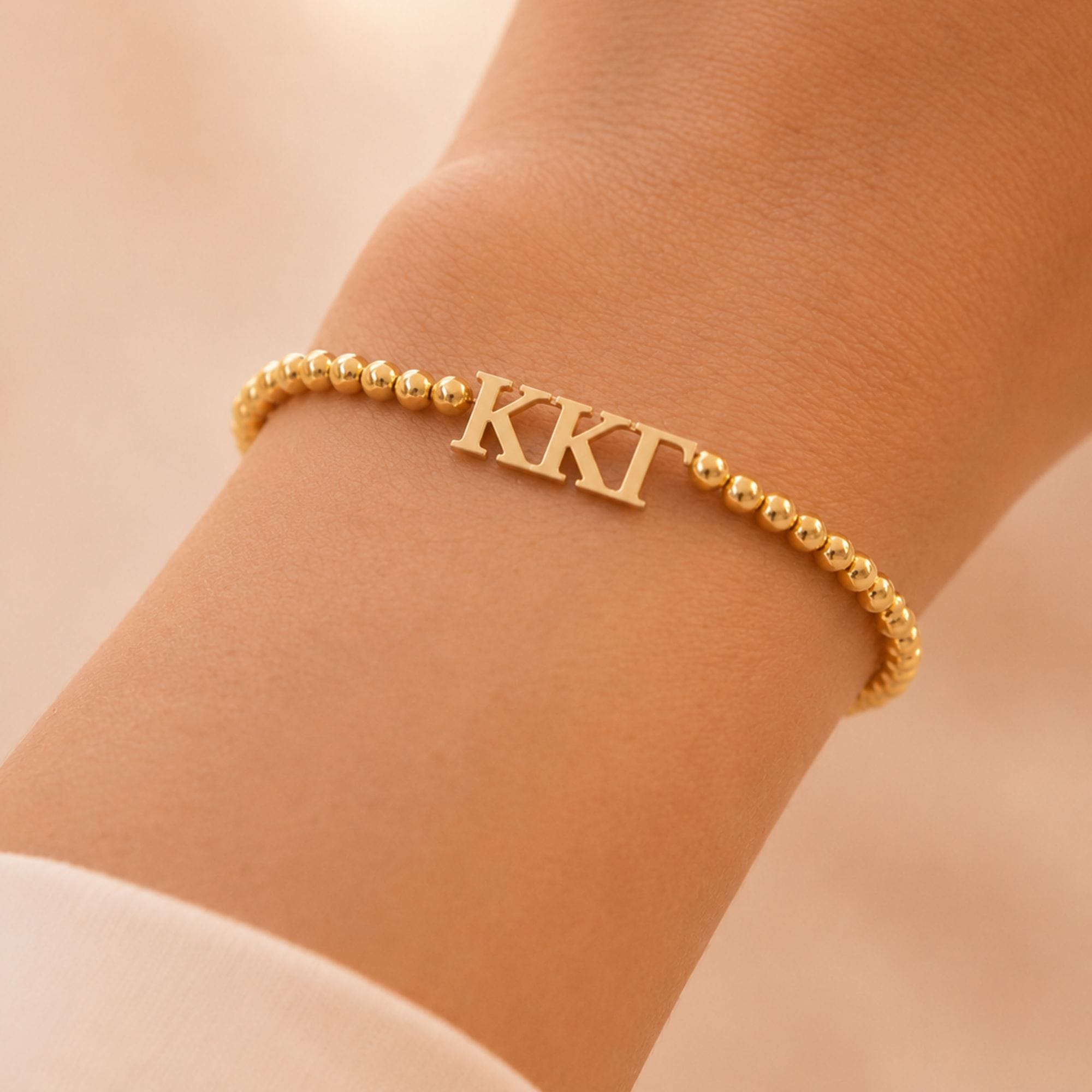 Kappa Kappa Gamma Gold Beaded Bracelet