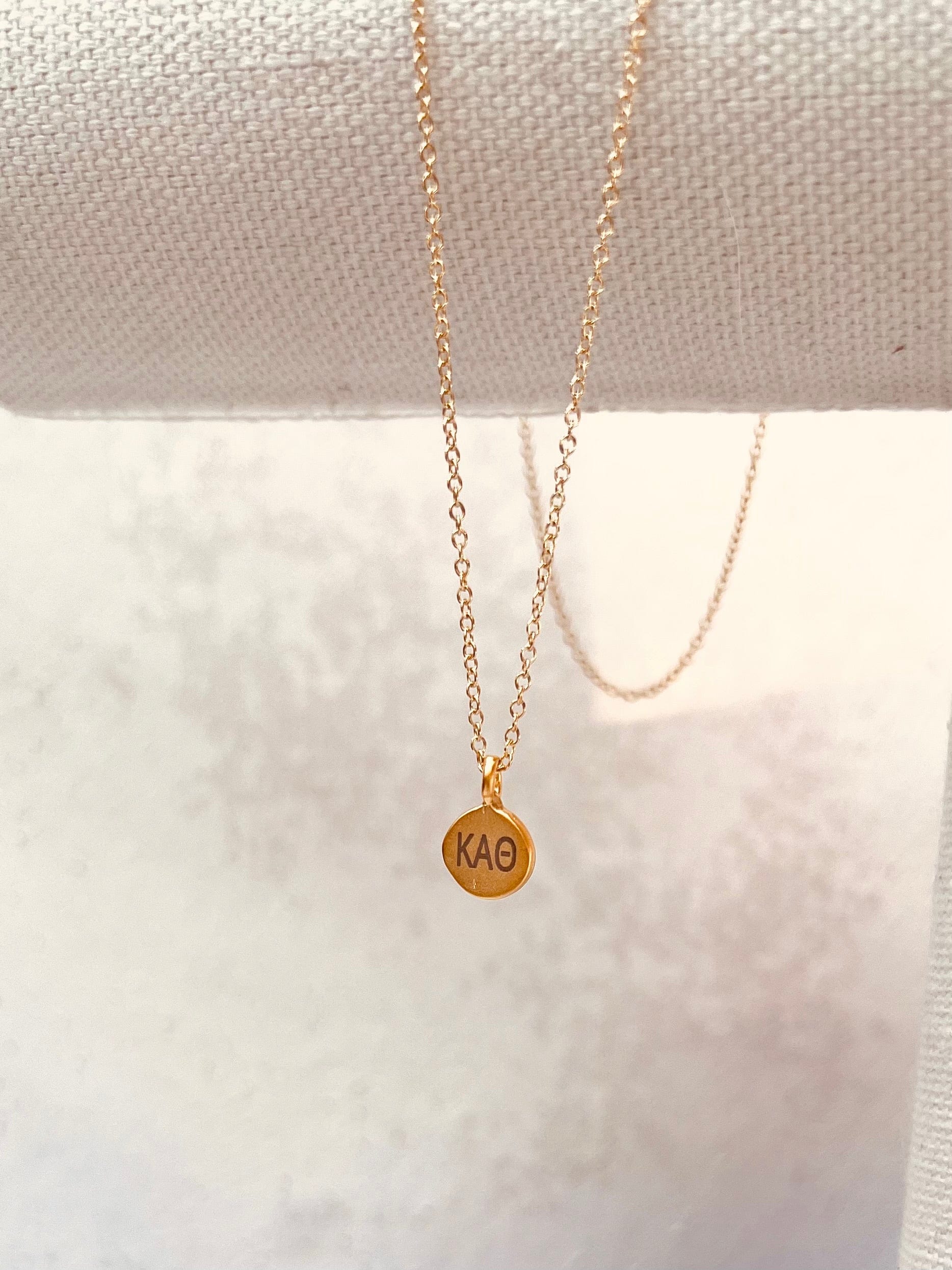 Engraved Dainty Charm Drop Necklace