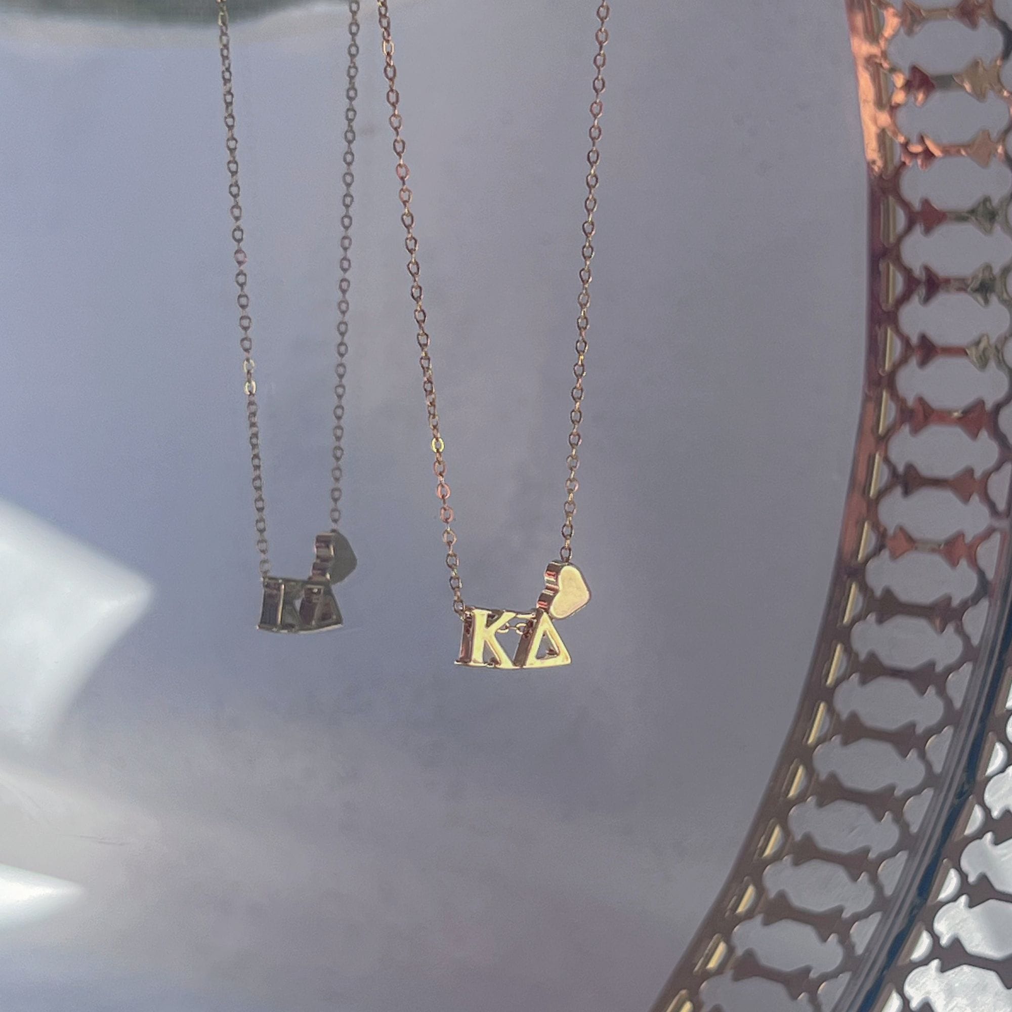 Kappa Delta Greek Letter Heart Necklace