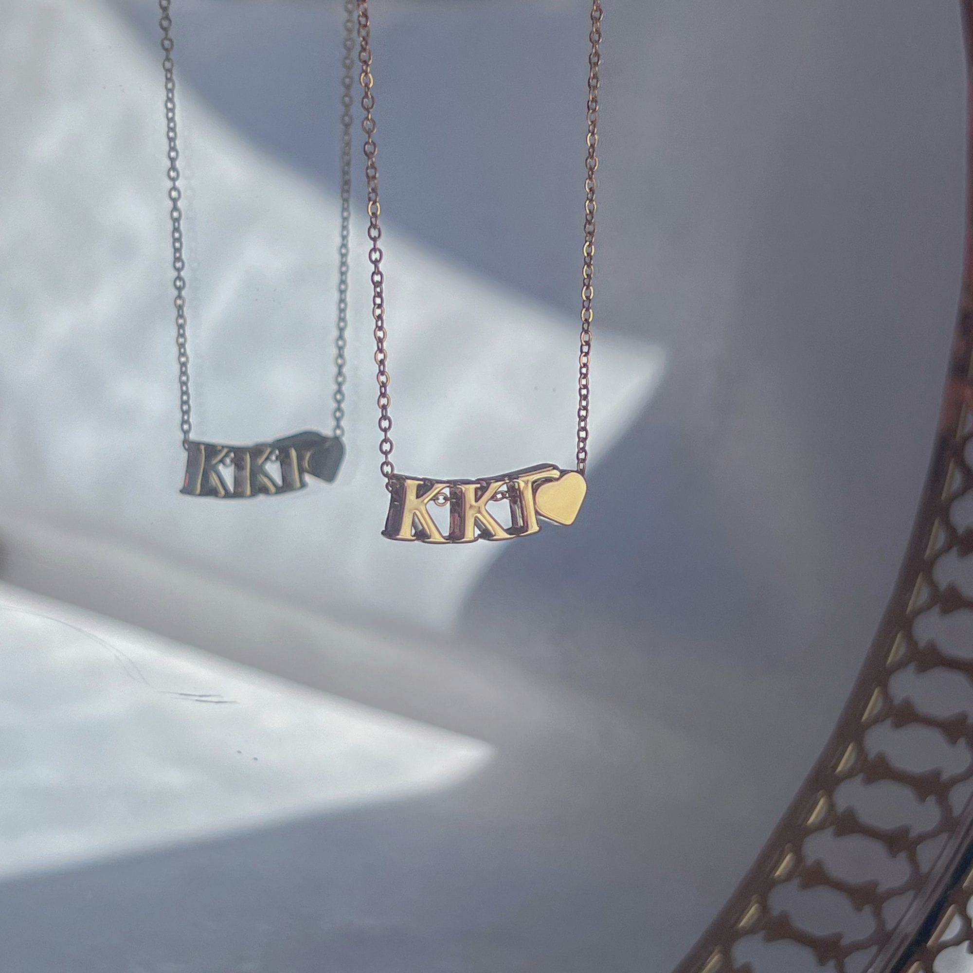 Kappa Kappa Gamma Greek Letter Heart Necklace