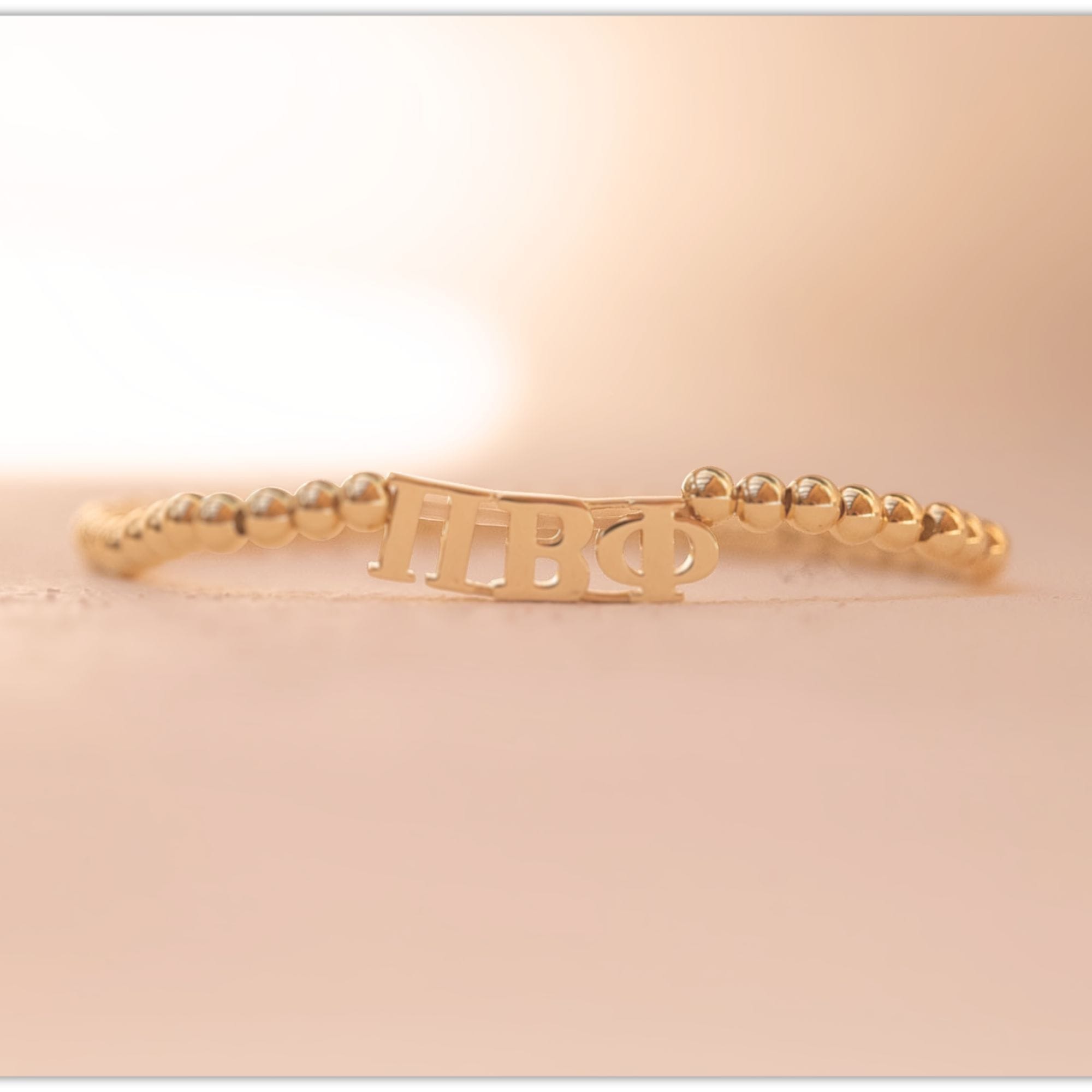 Pi Beta Phi Gold Beaded Bracelet