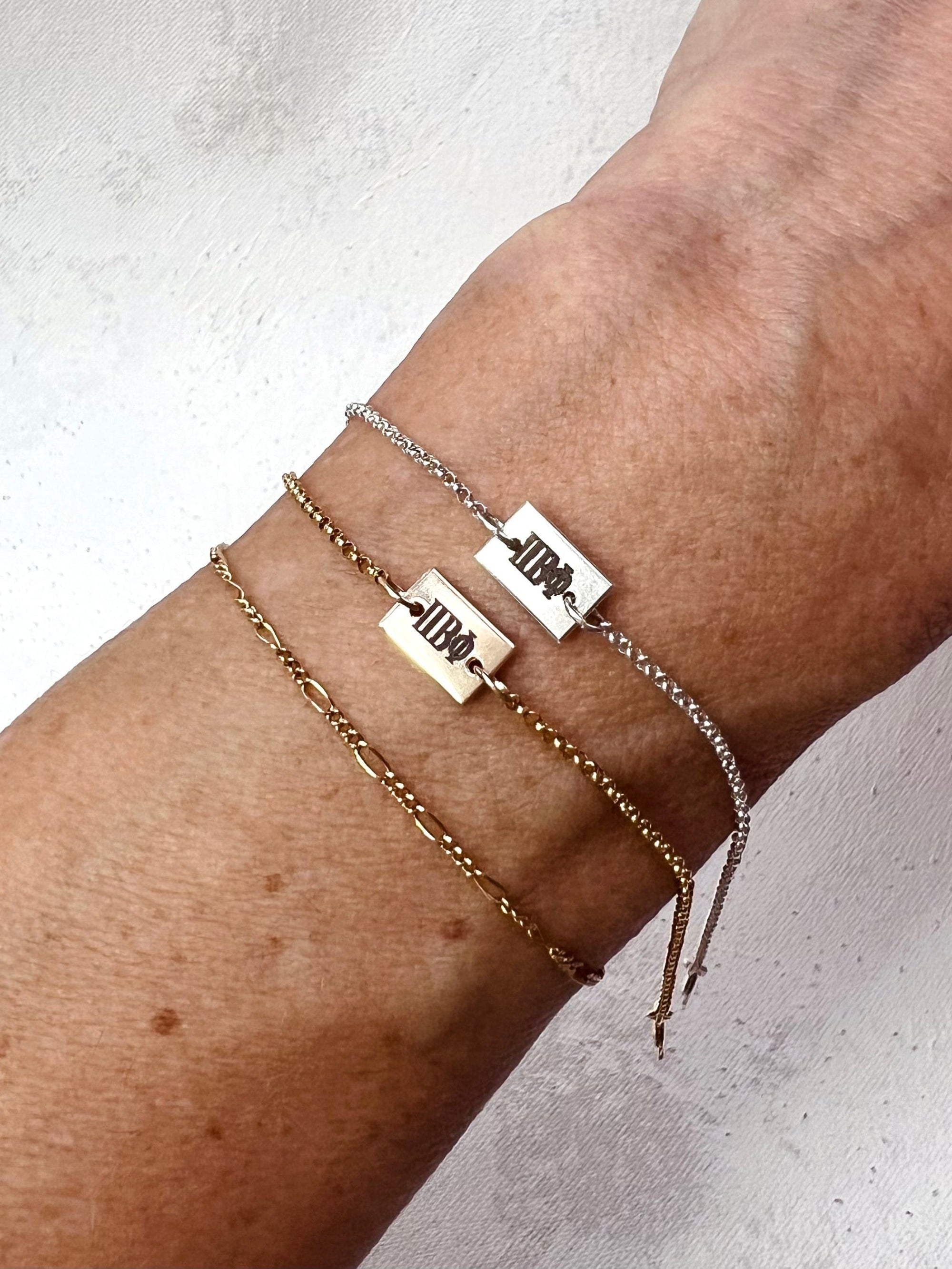 Pi Beta Phi Engraved Charm Bracelet