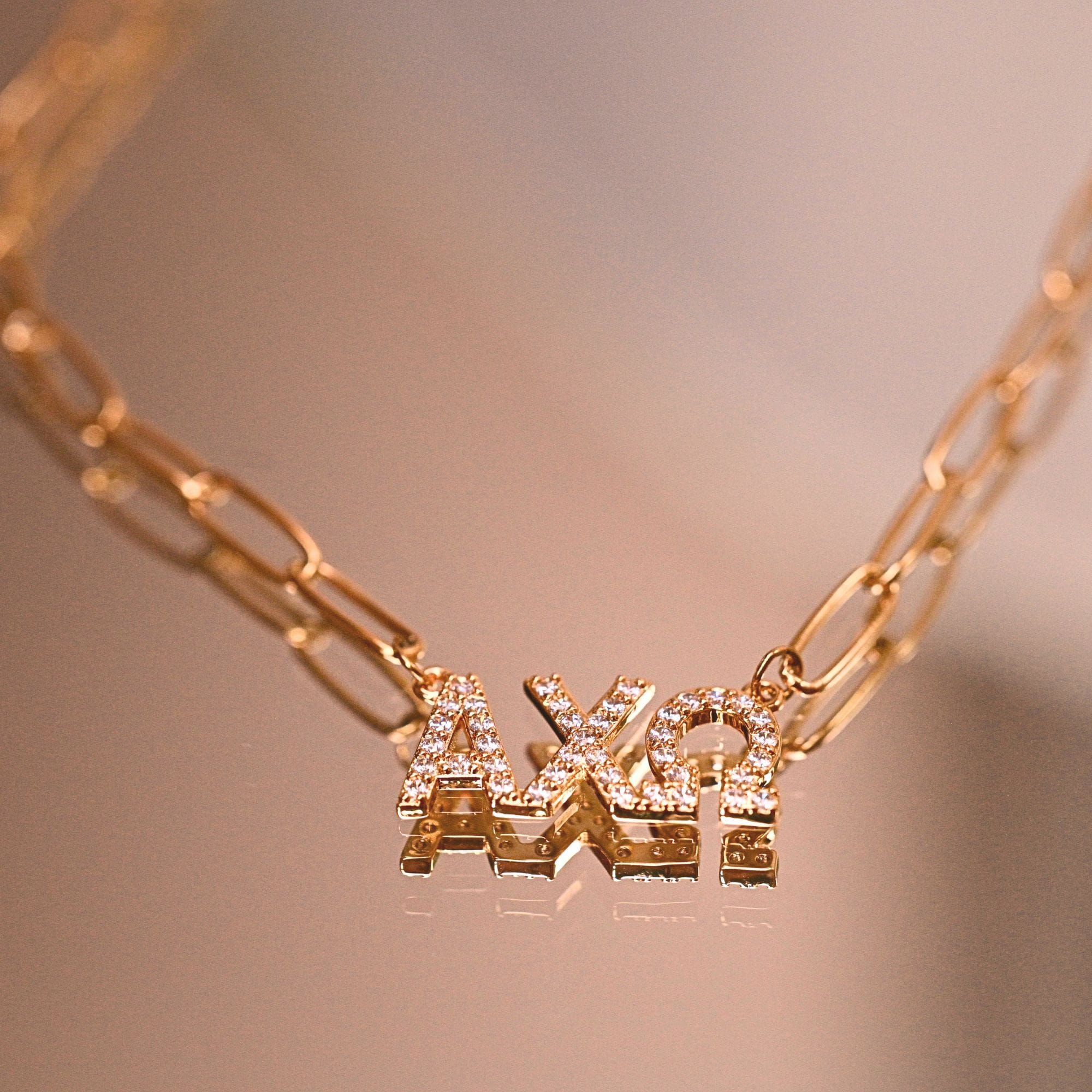 Rhinestone Alpha Chi Omega Necklace
