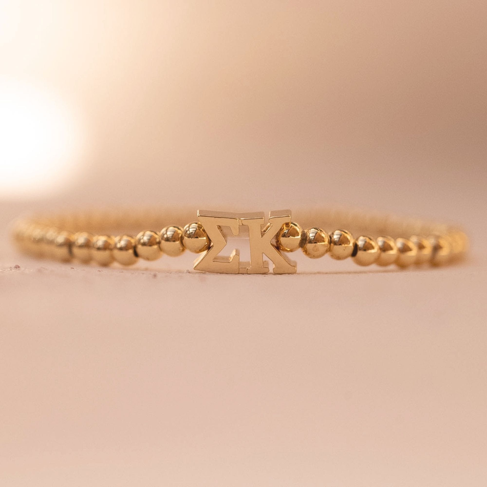Sigma Kappa Gold Beaded Bracelet