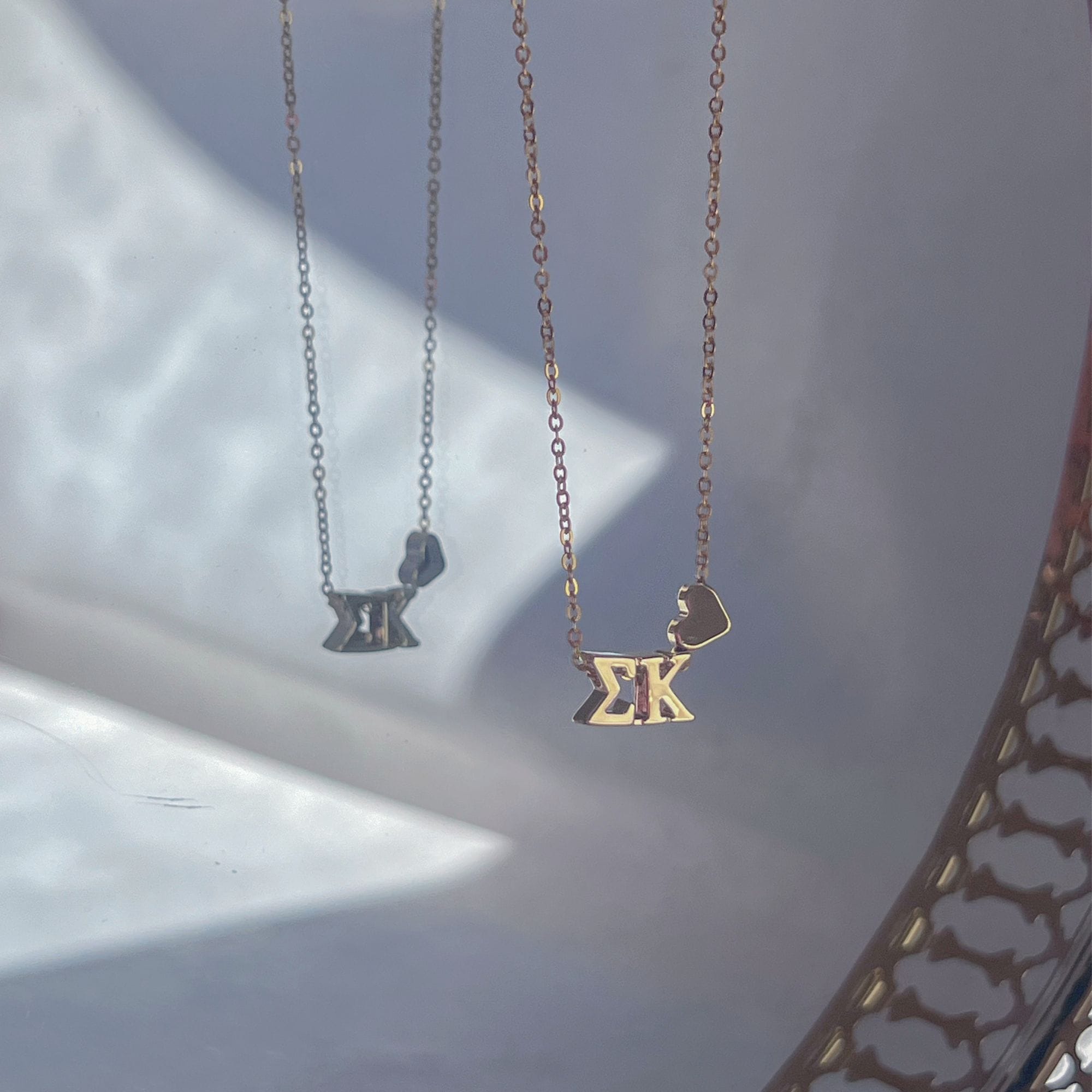 Sigma Kappa Greek Letter Heart Necklace