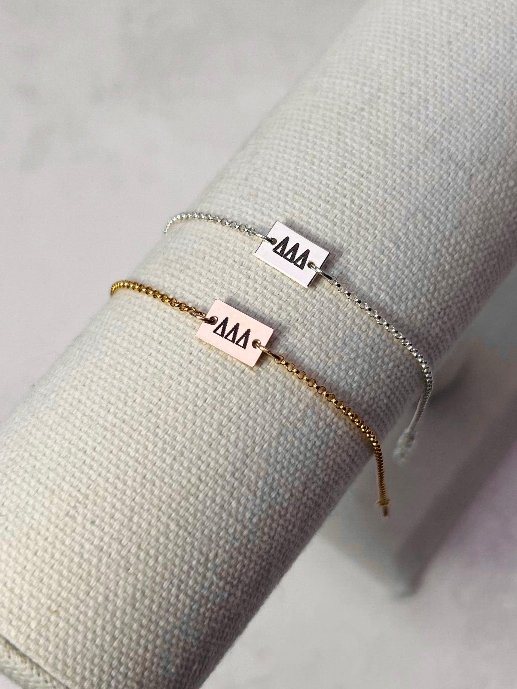 Delta Delta Delta Engraved Charm Bracelet
