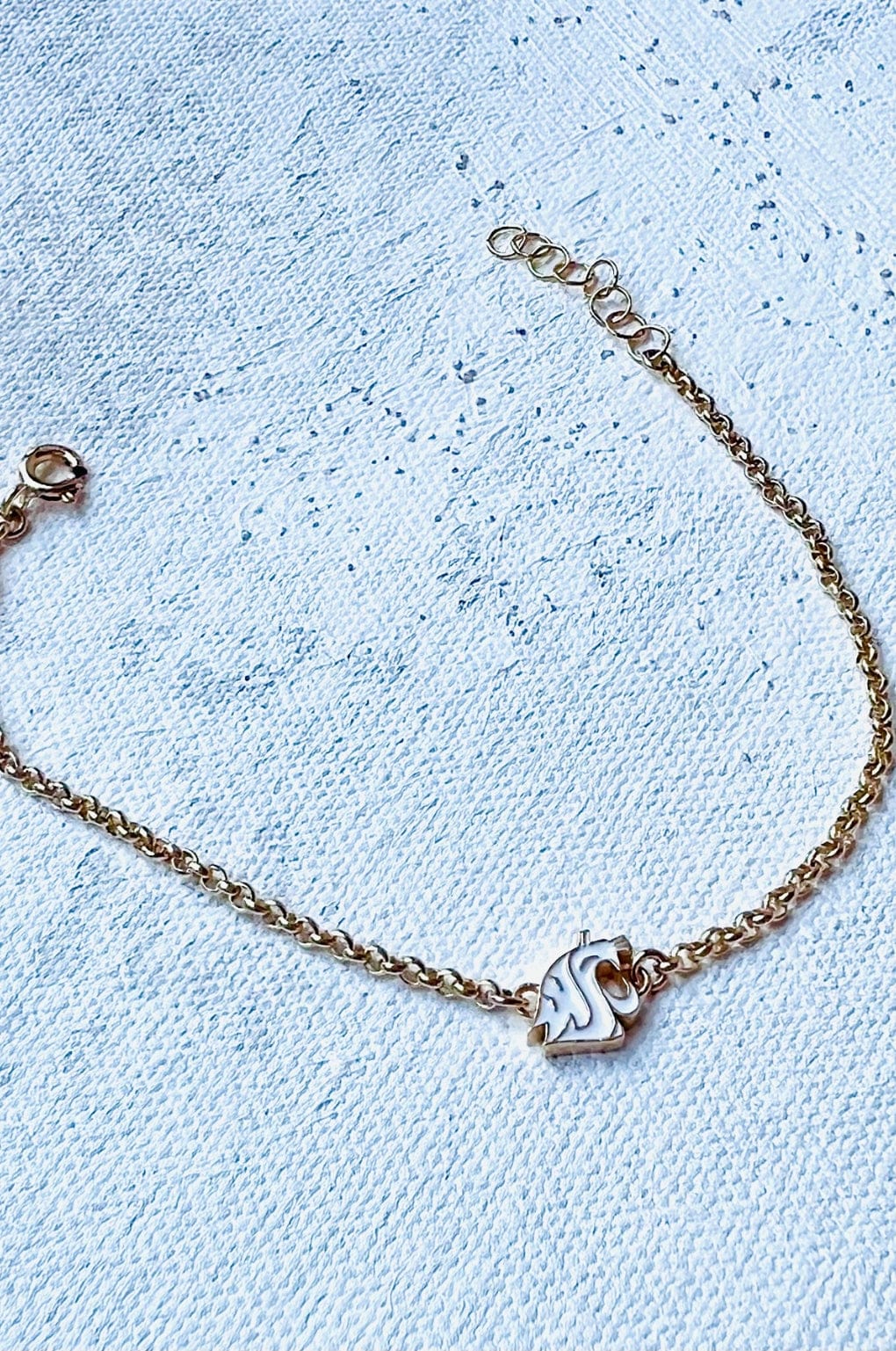 WSU Charm Pendant Bracelet Palouse Gold