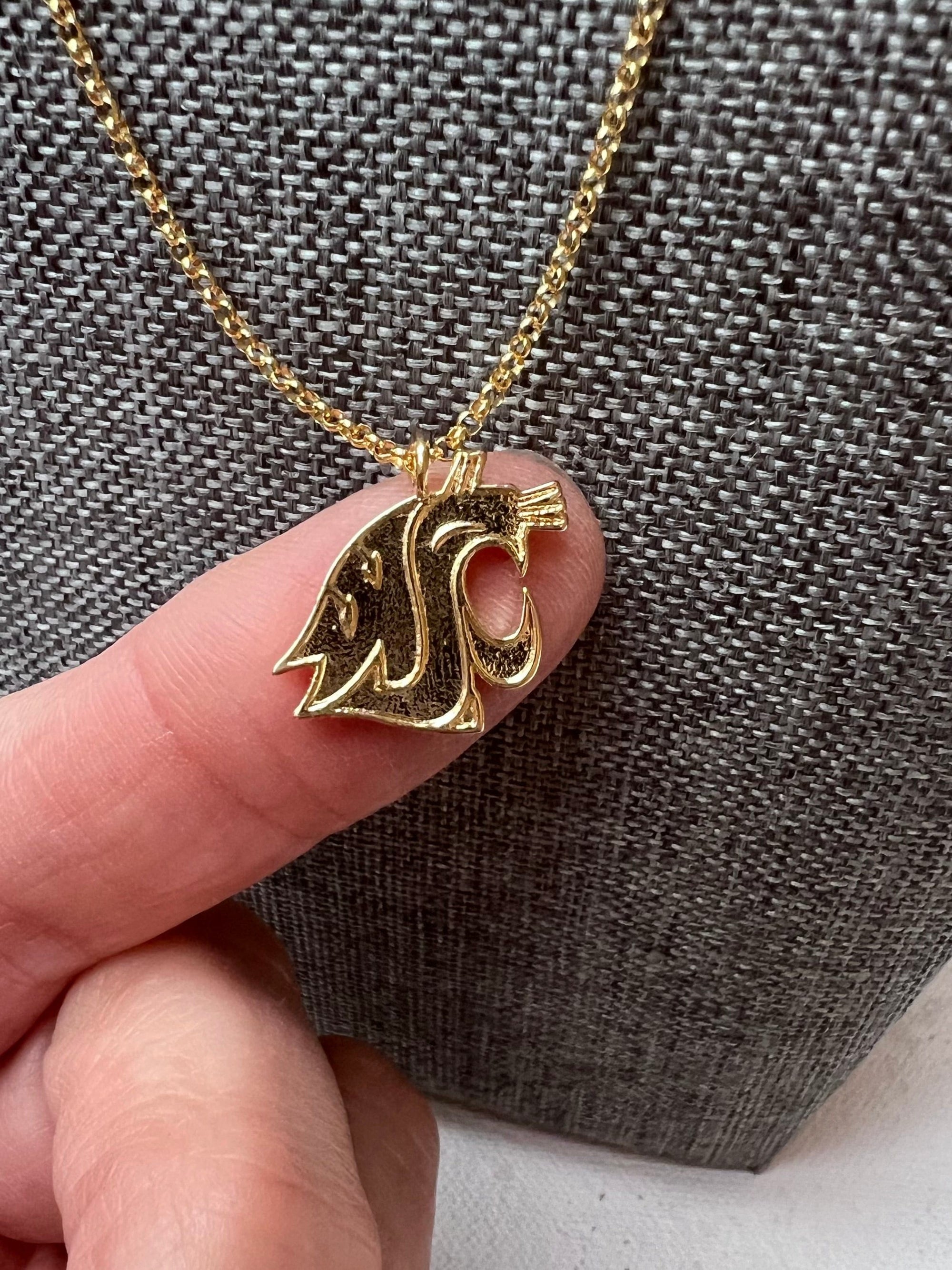 WSU XL Pendant Necklace College Hill Gold