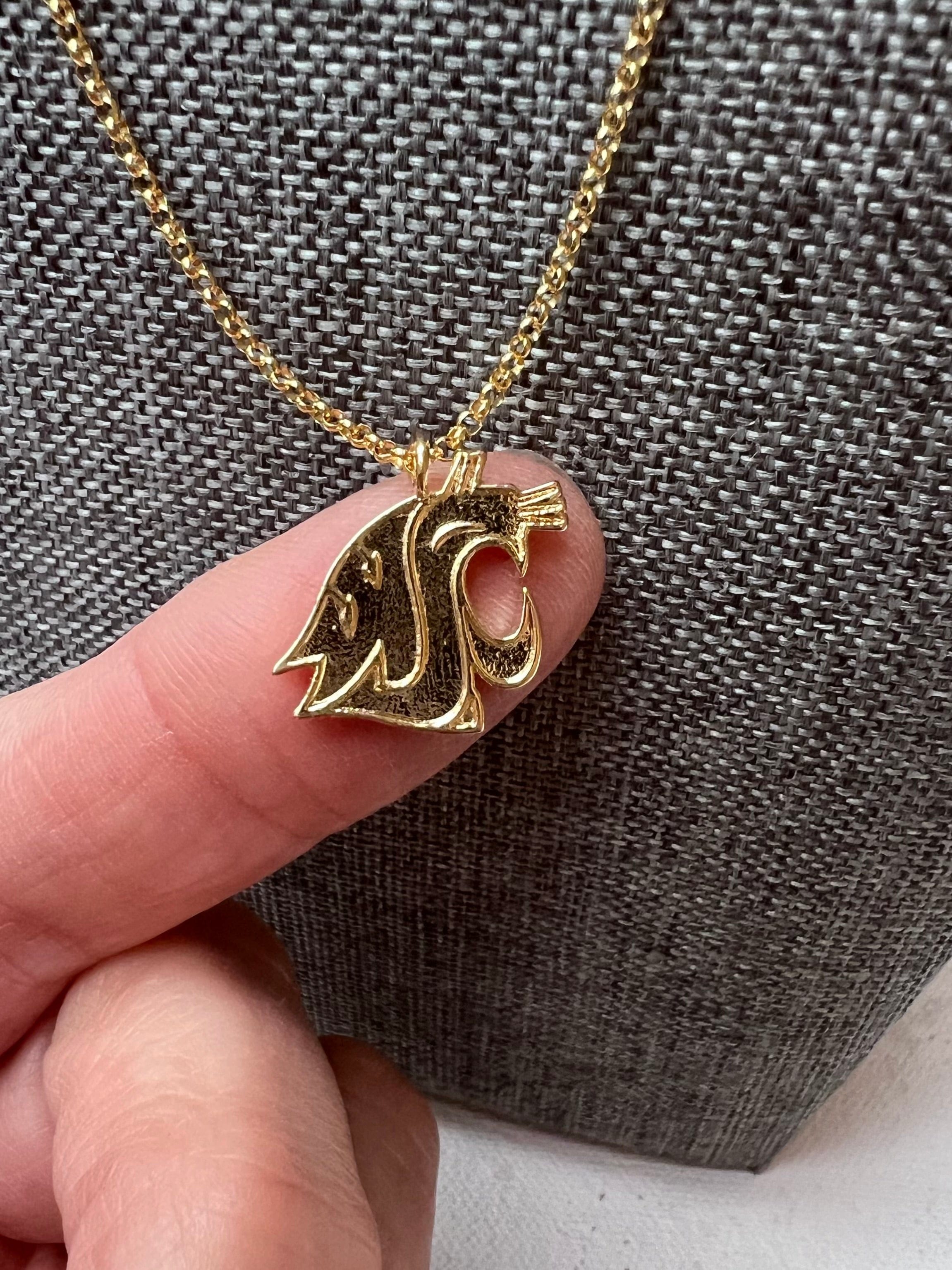 WSU XL Pendant Necklace College Hill Gold
