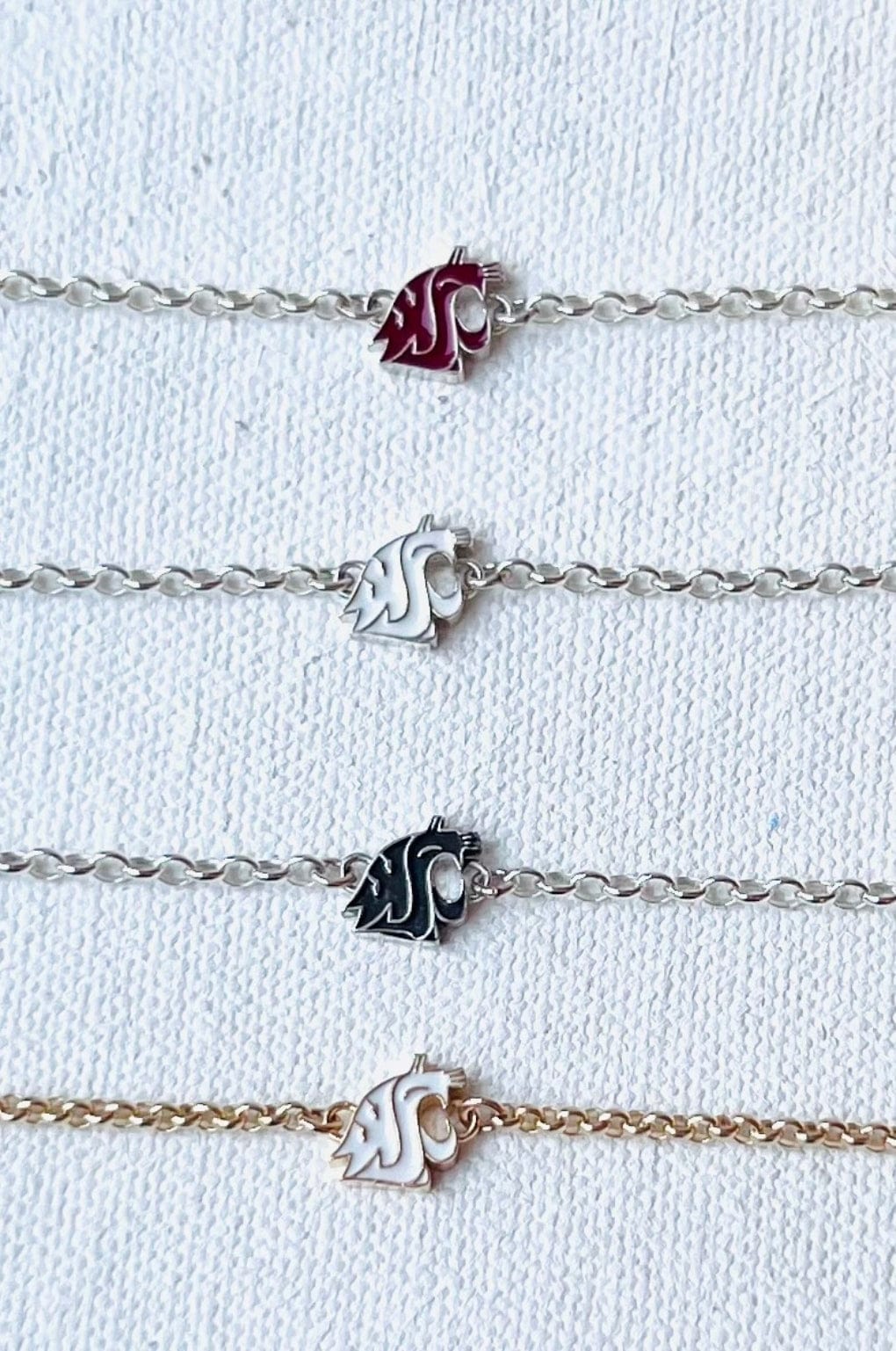 WSU Charm Pendant Bracelet Vintage Gray