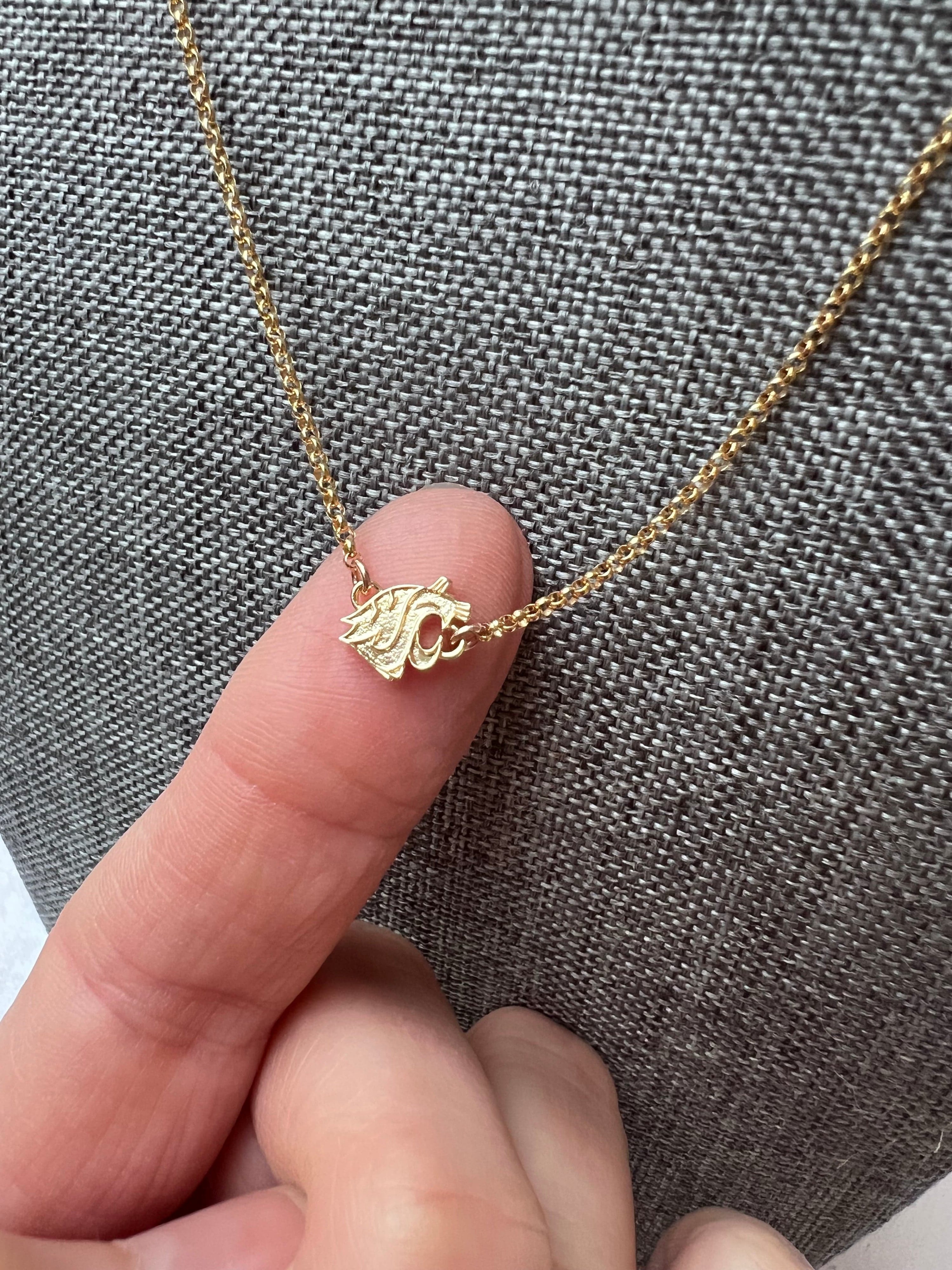 WSU Gold Charm Necklace