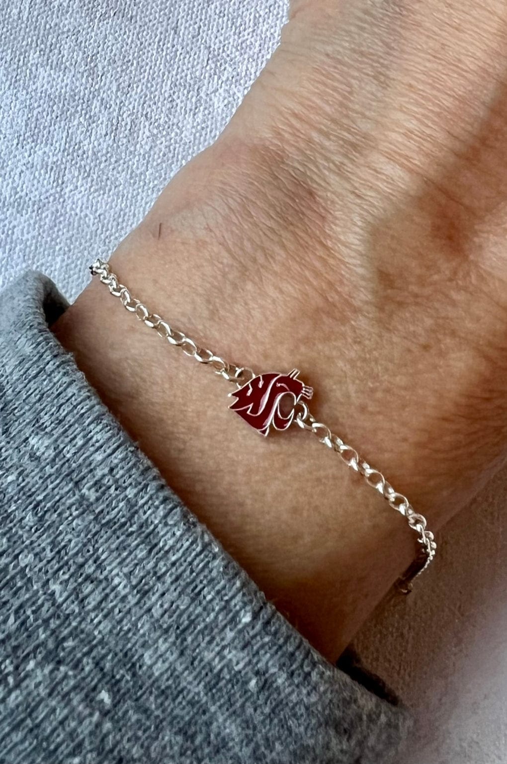 WSU Charm Pendant Bracelet Classic Crimson