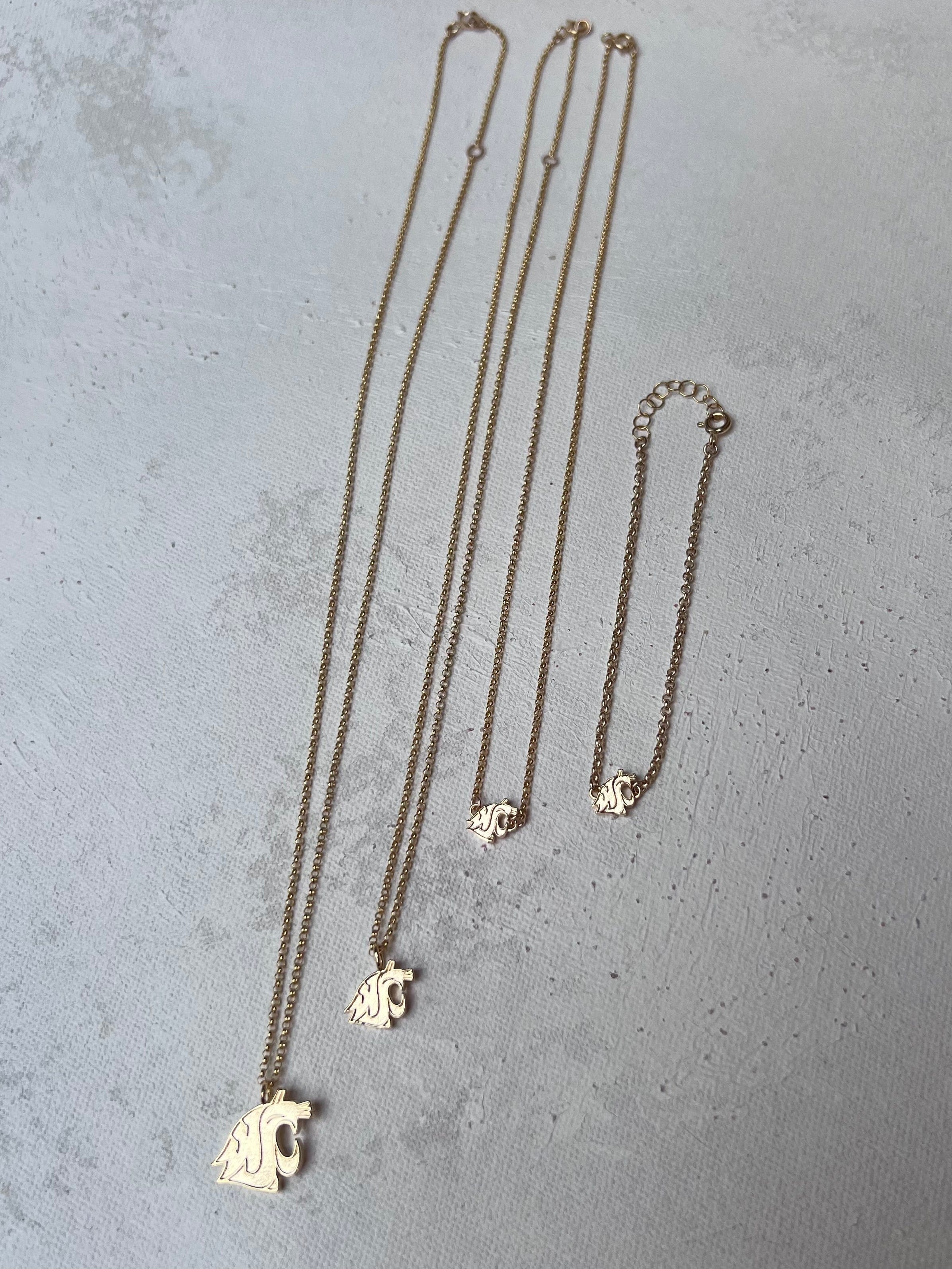 WSU Gold Charm Necklace