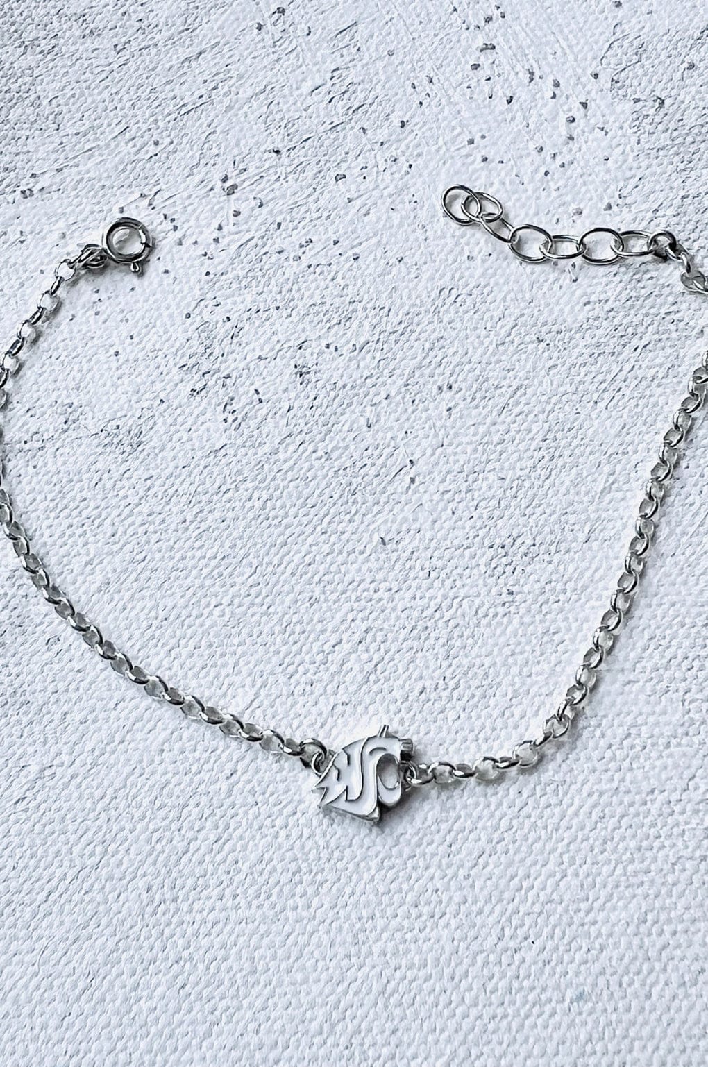WSU Charm Pendant Bracelet College White
