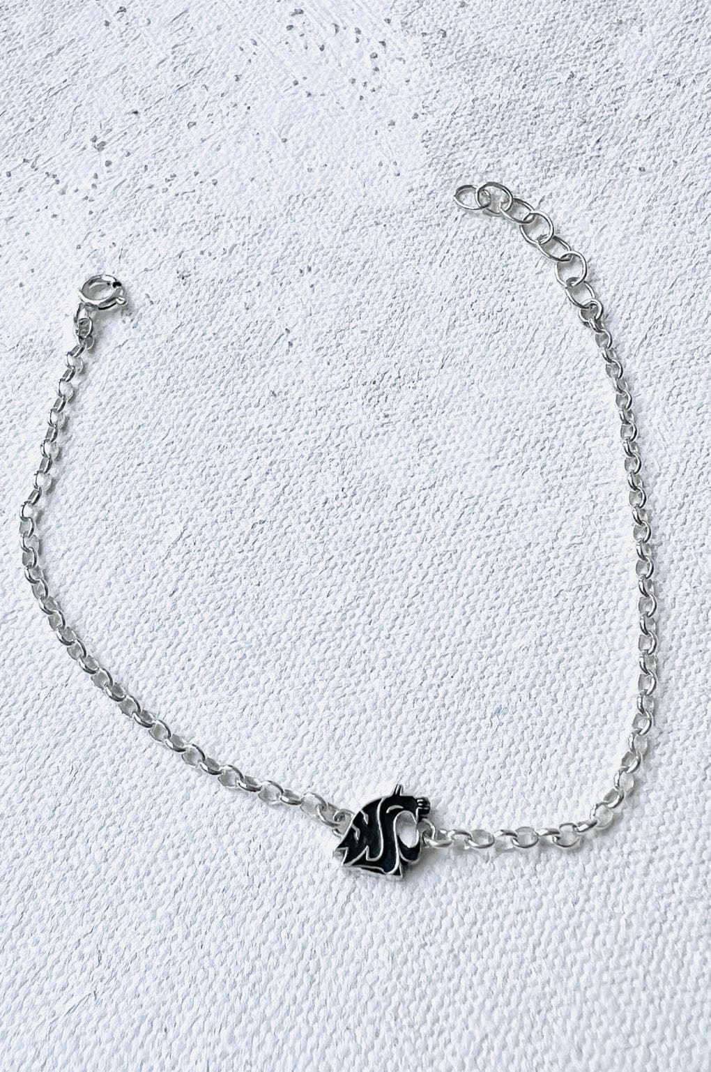 WSU Charm Pendant Bracelet Vintage Gray