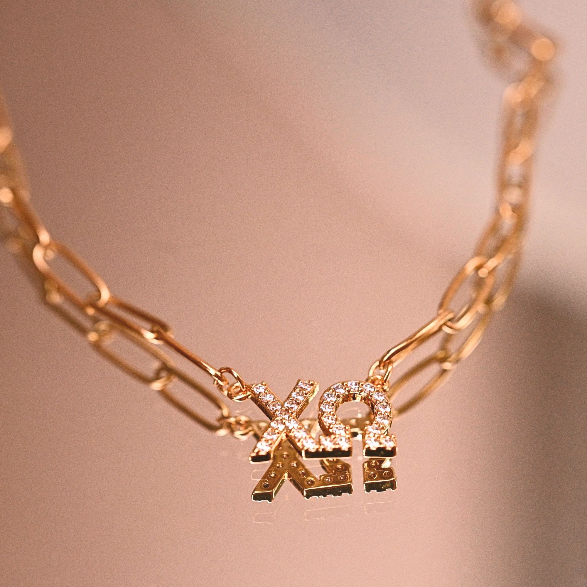 Rhinestone Chi Omega Necklace