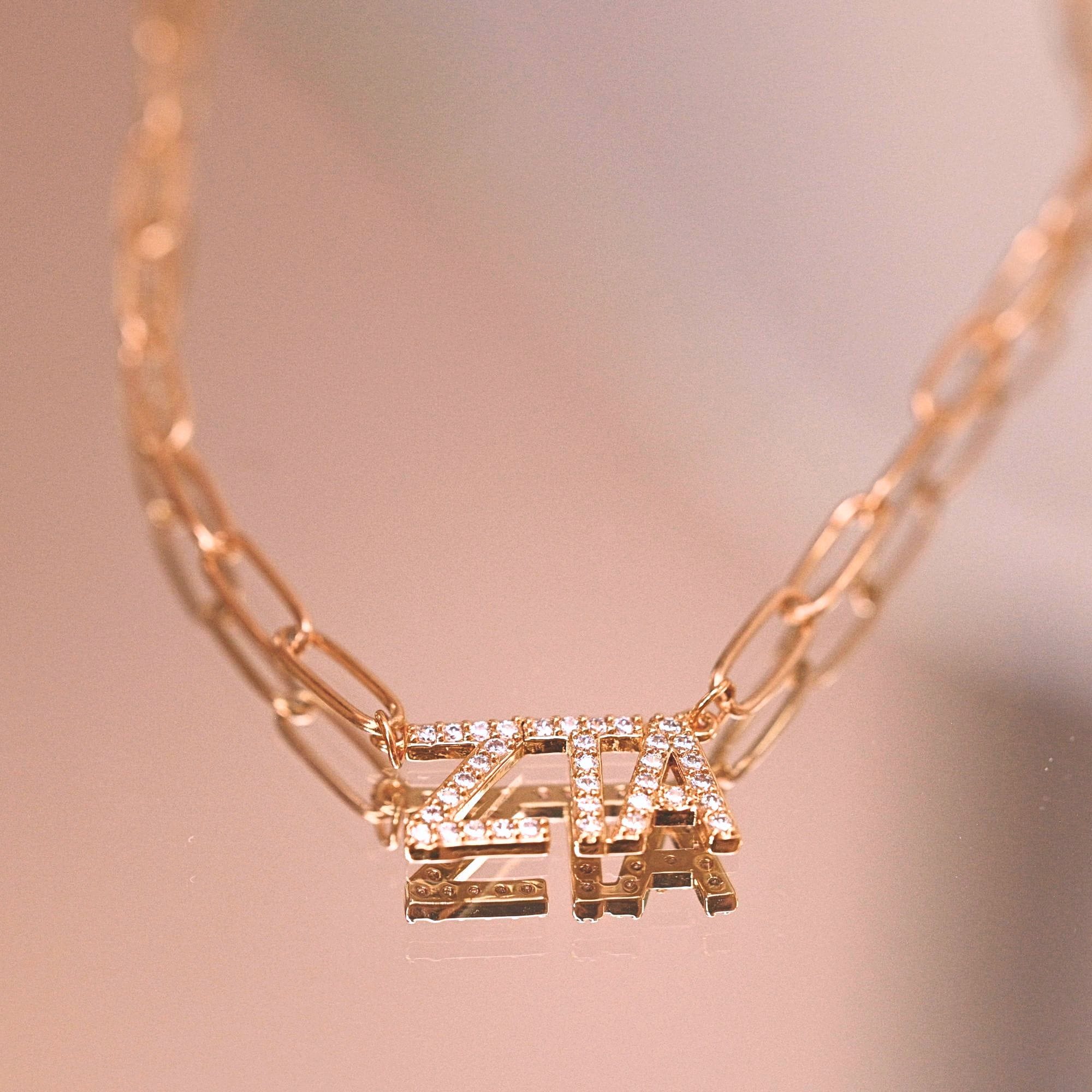 Rhinestone Zeta Tau Alpha Necklace